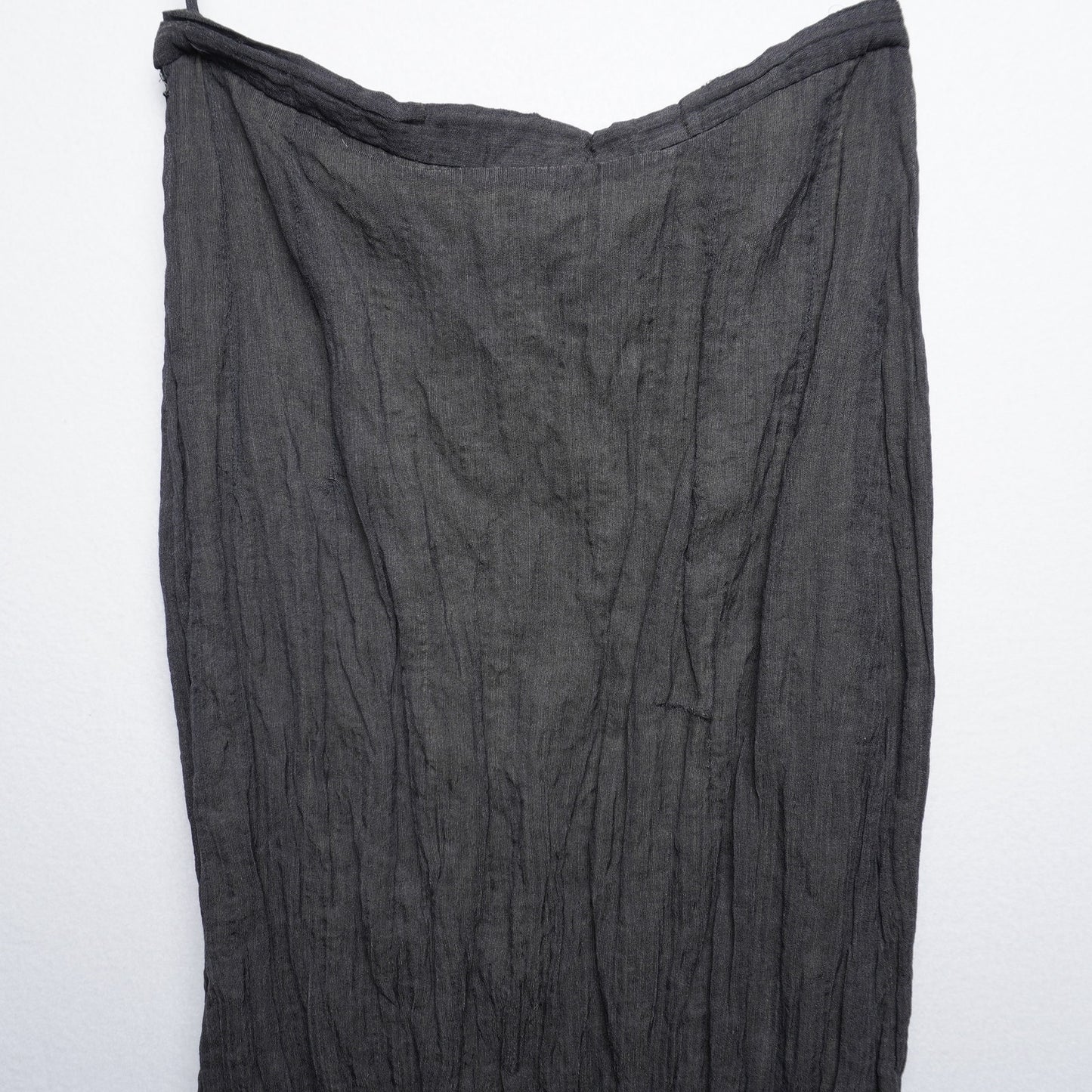 Y2K Banana Republic Black Crinkle Maxi Skirt - Made in IT Wool Blend Size 12
