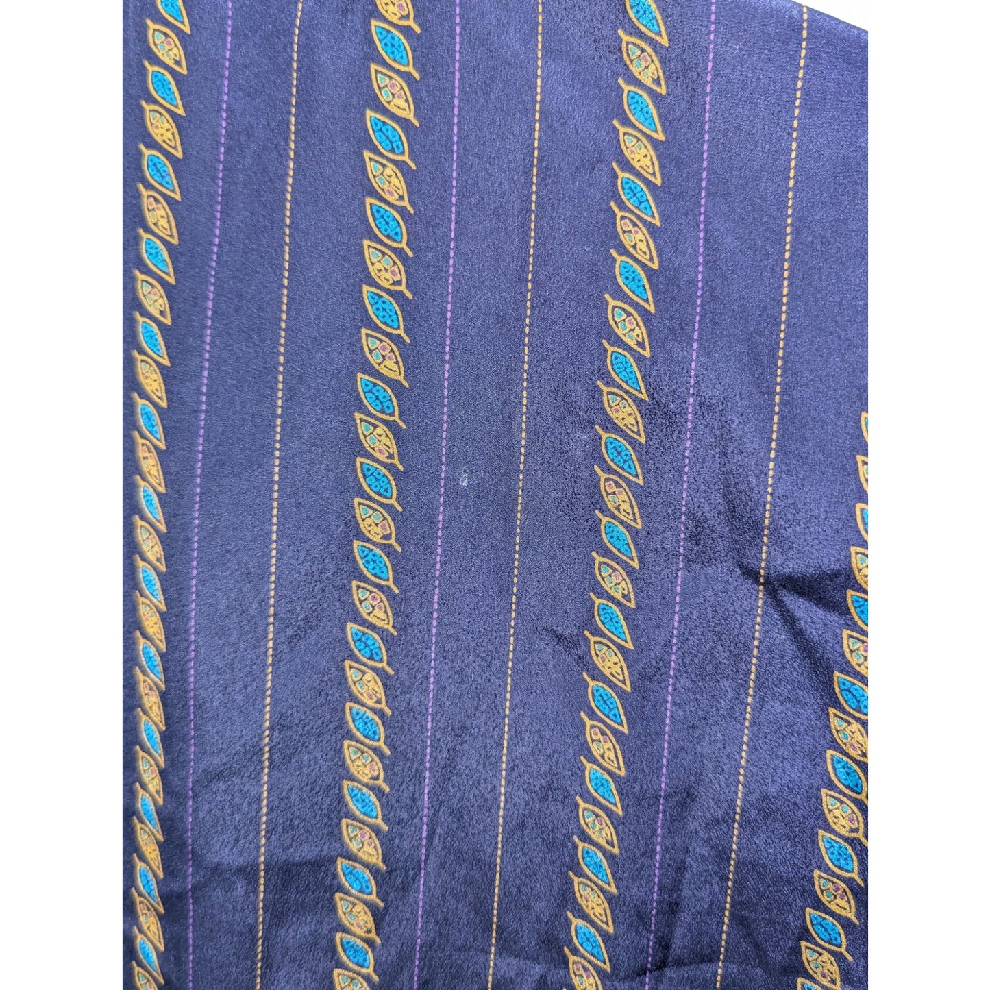 Alexandria VTG Purple Graphic Print Striped Blouse Size 8