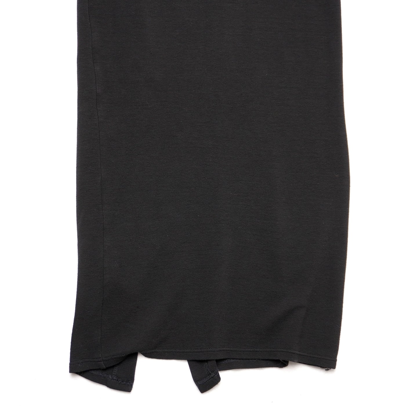 Vintage Maick Harold Paris Black Viscose Midi Skirt Front Slit Made in France T1
