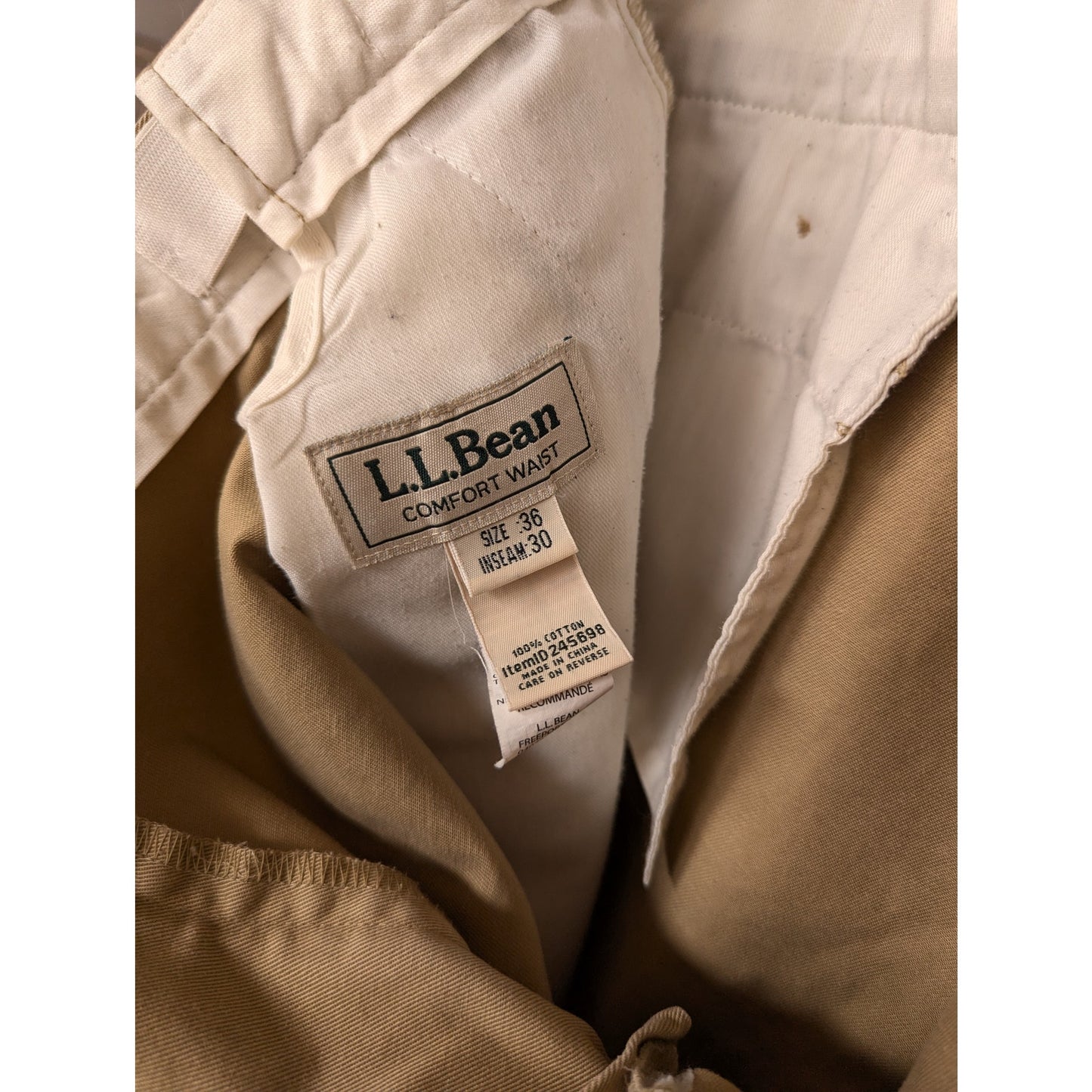 L.L. Bean Comfort Waist Khakis Size 36
