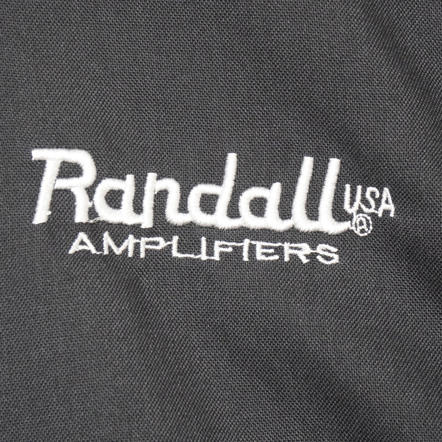 VTG Randall USA Amplifiers Button-Up Shirt Black L USM Corp Rock Promo Workwear