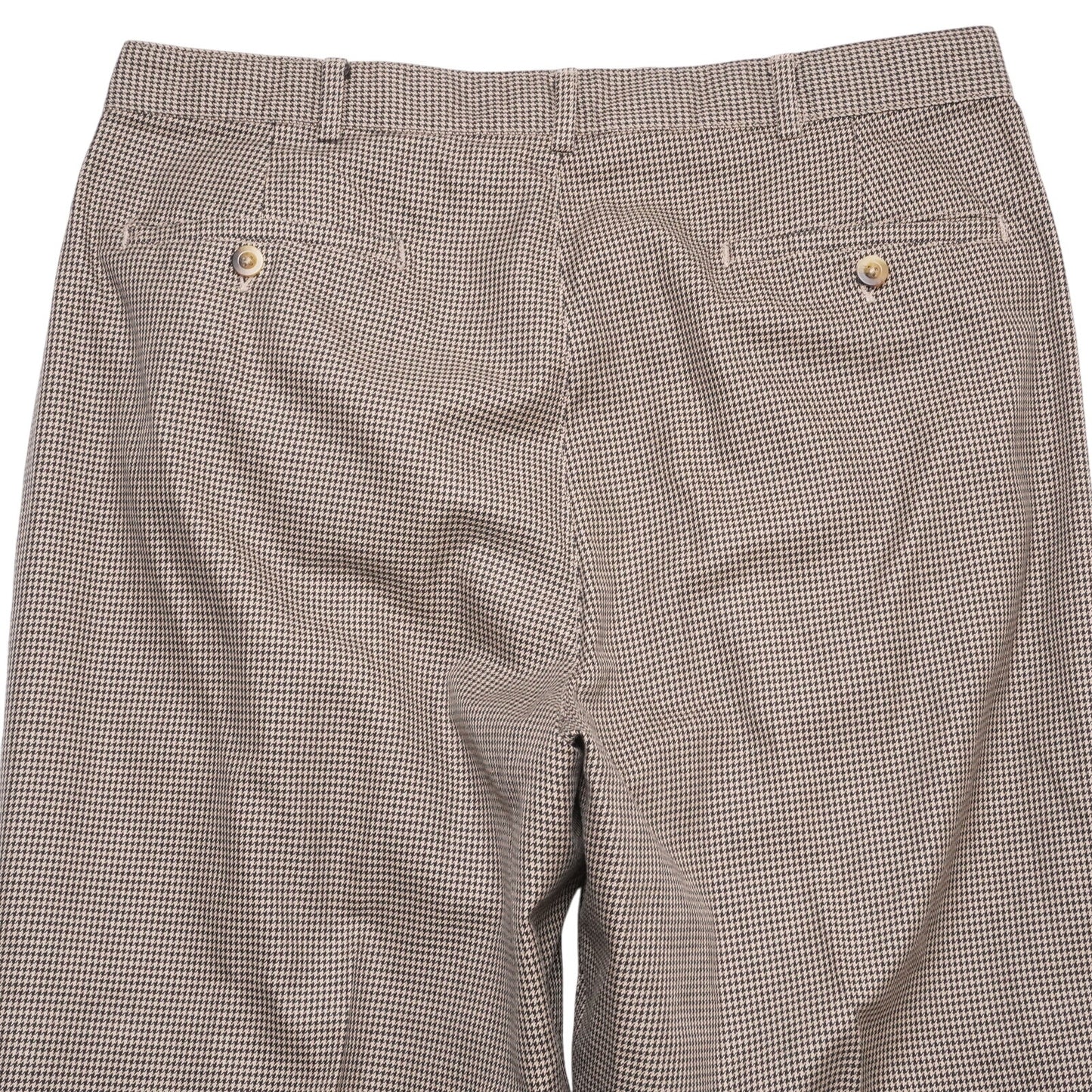 Lands’ End Men’s Dress Pants Size 36 Brown Houndstooth Check Cotton USA Made
