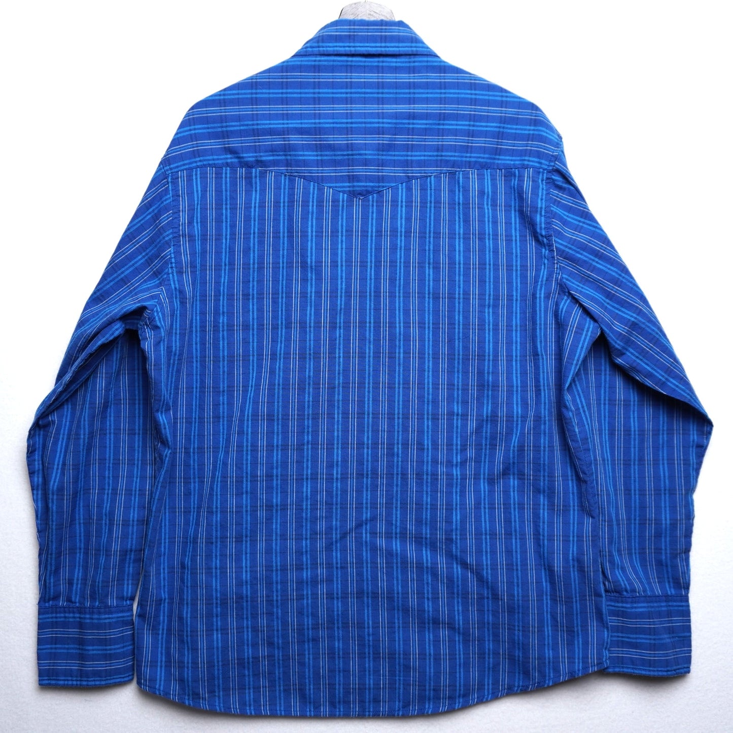 Wrangler Western Fashion Snap Shirt Blue Stripe Long Sleeve Size Large