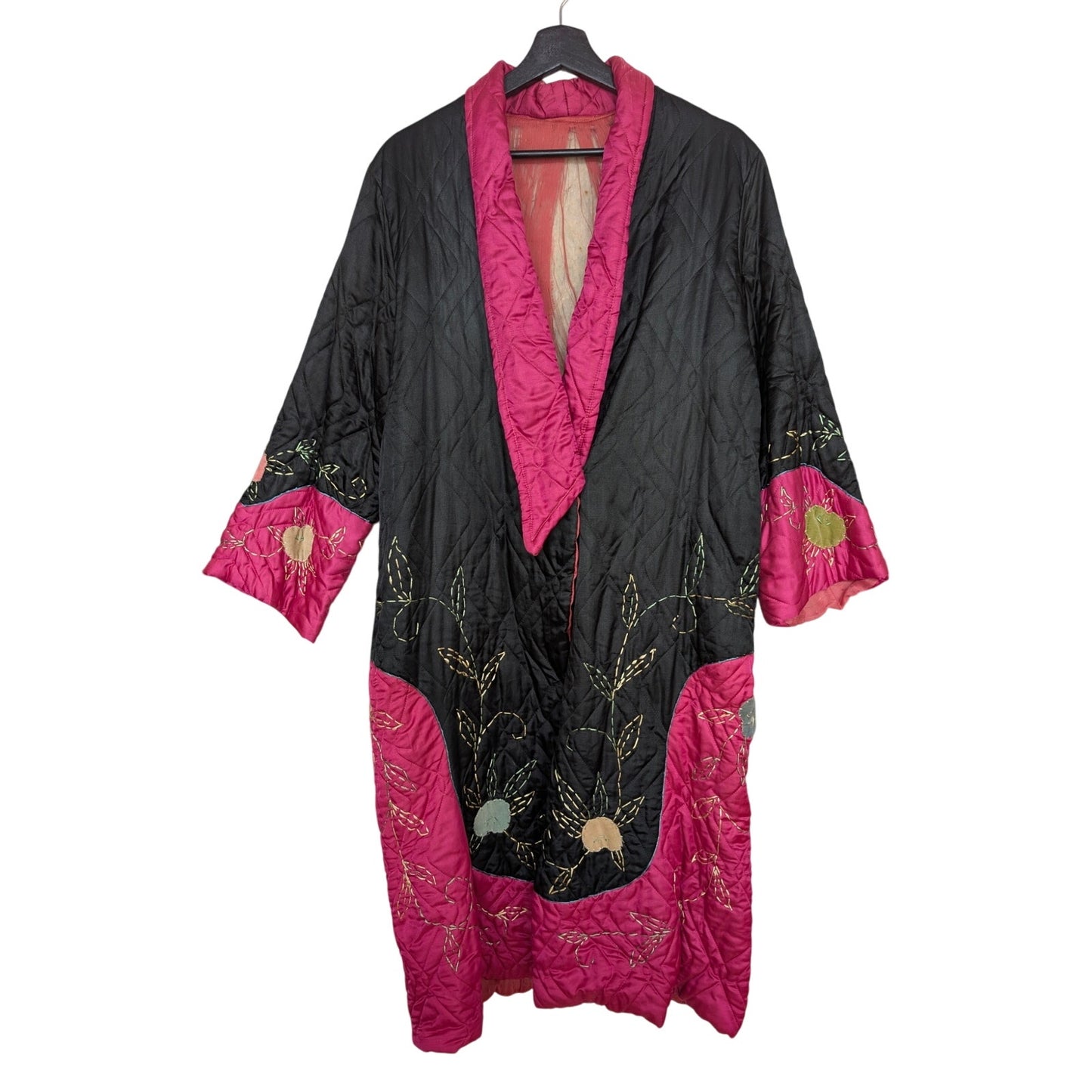 Vintage Kimono Style Quilted Robe As Is