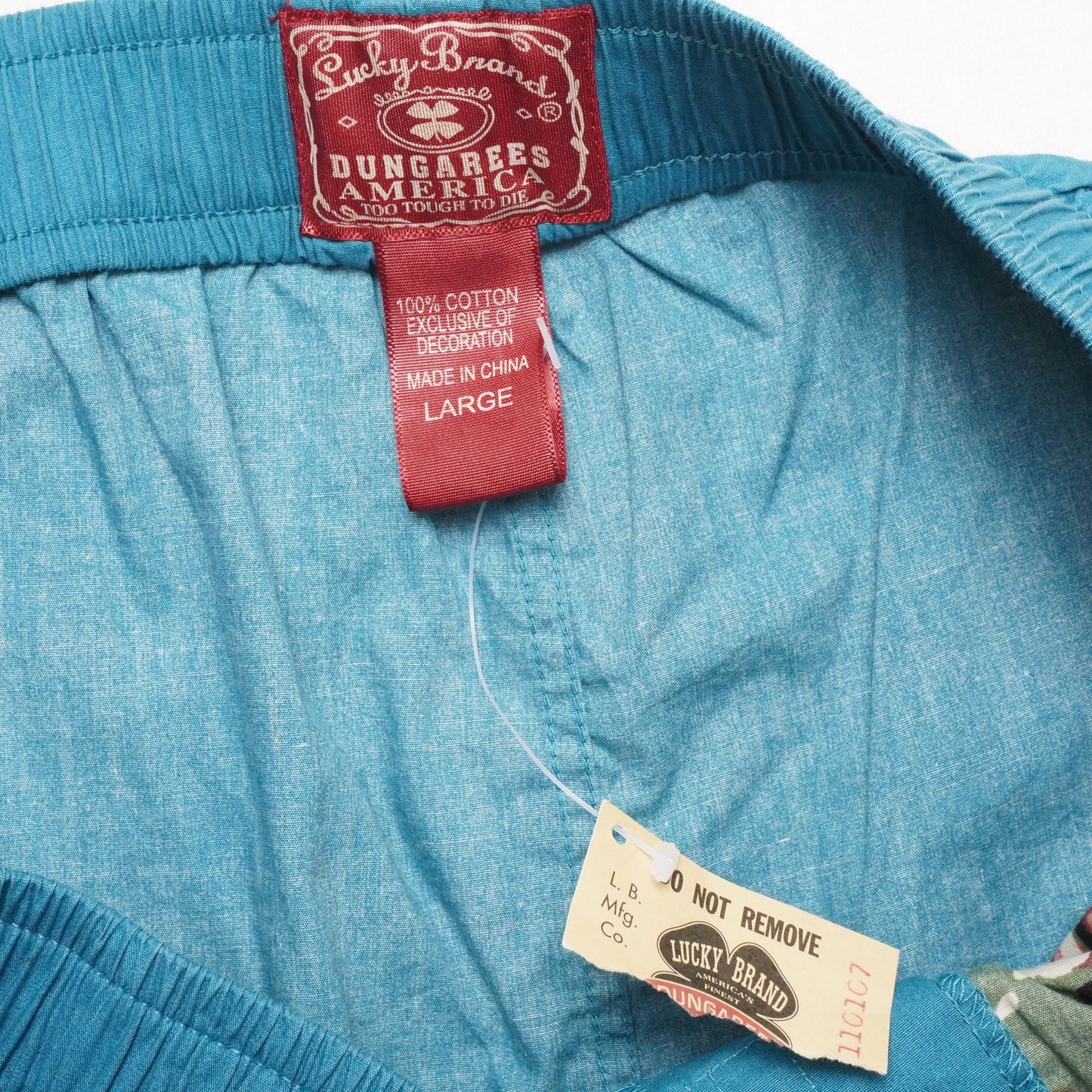 Lucky Brand Teal Cotton Boxers Native American Chief Graphic NWT Deadstock