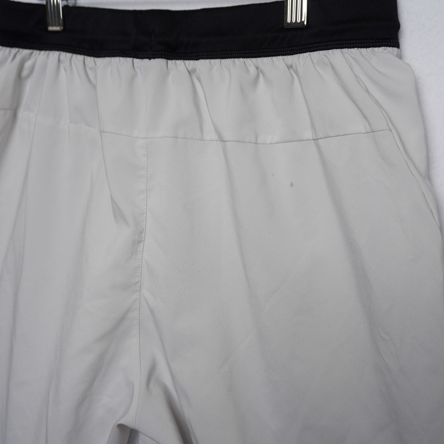 Adidas White Shorts Black Waistband Running Shorts Size Med 9" inseam