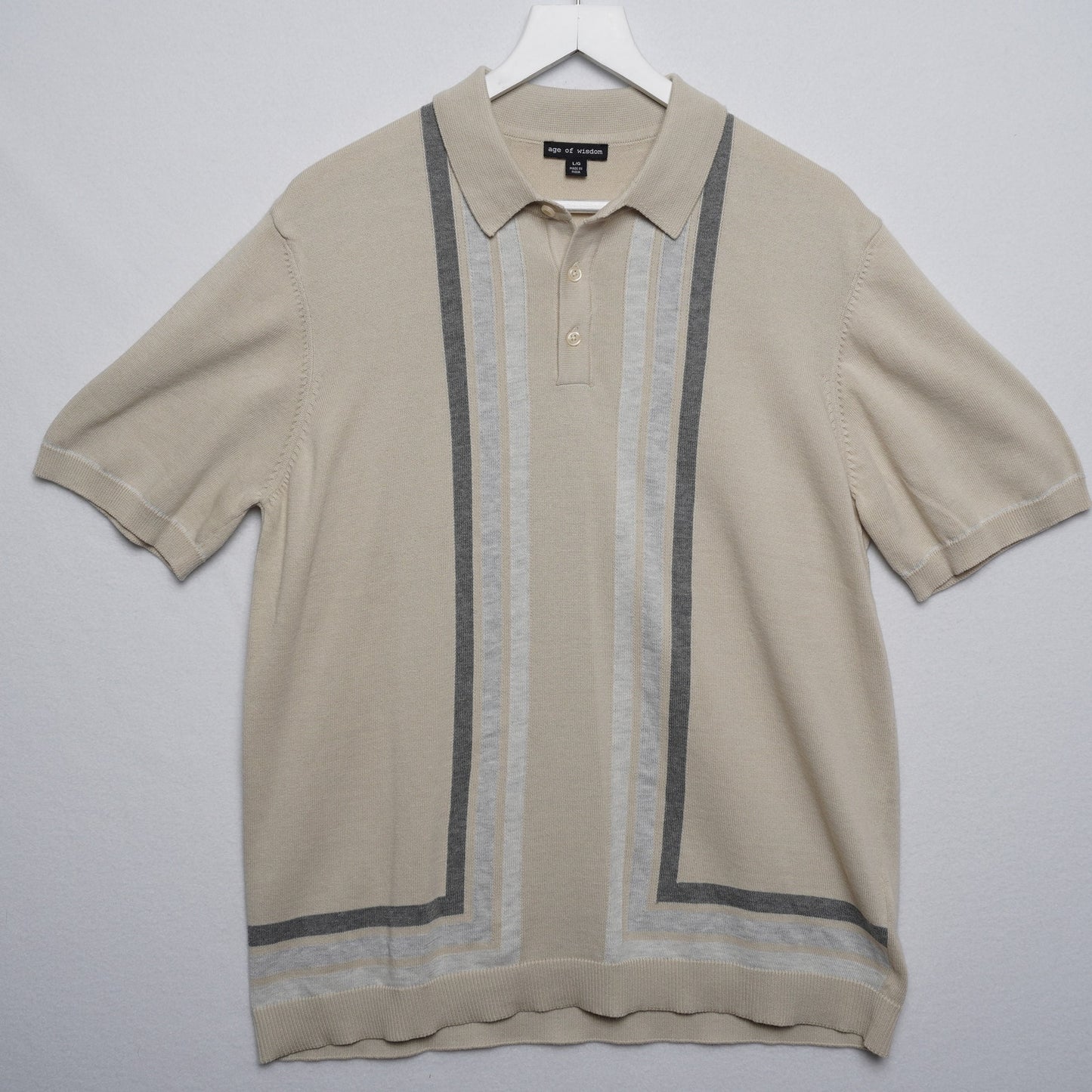 Age of Wisdom Knit Short Sleeve Top L