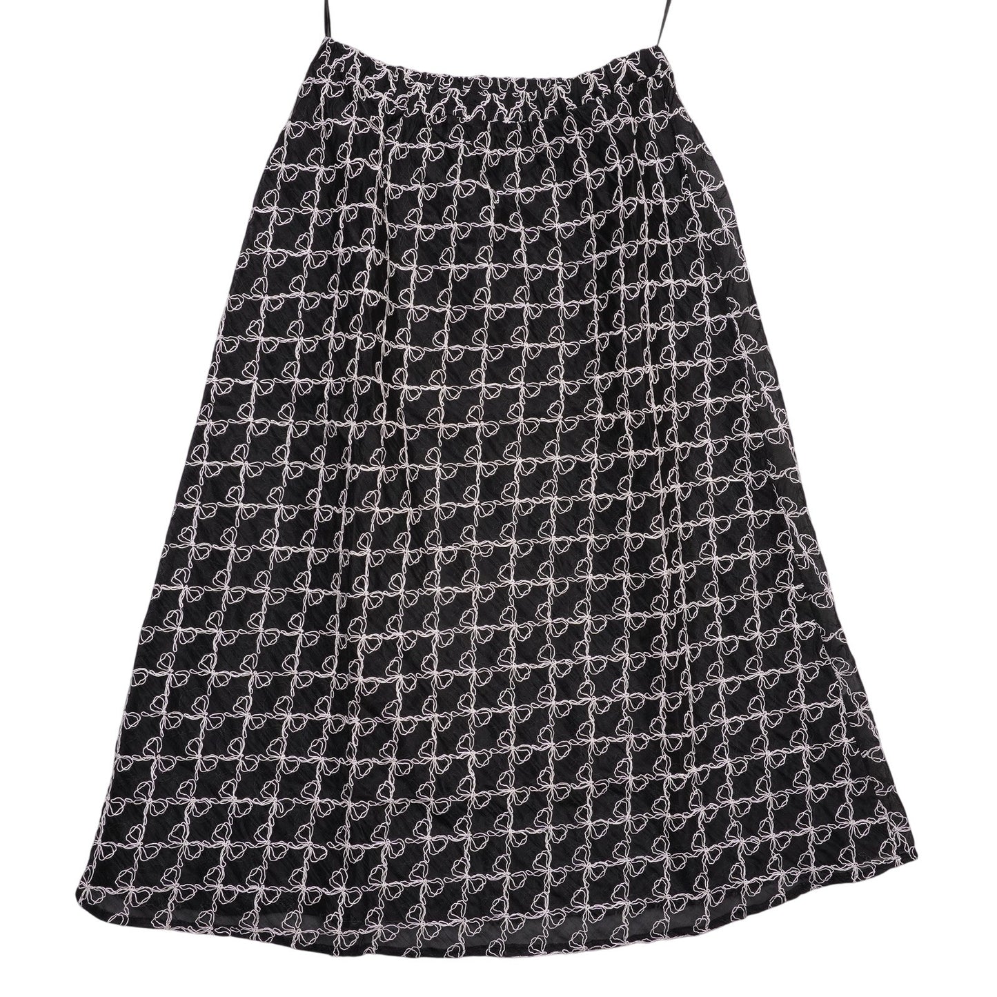Lisa Says Gah Embroidered Floral Midi Skirt XL/2X Black Elastic Waist Indie