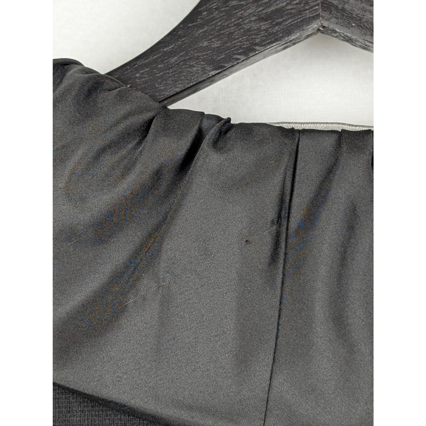Chico's Black Label Ruffle Trim Long Duster Cardigan Jacket Size 2 Black