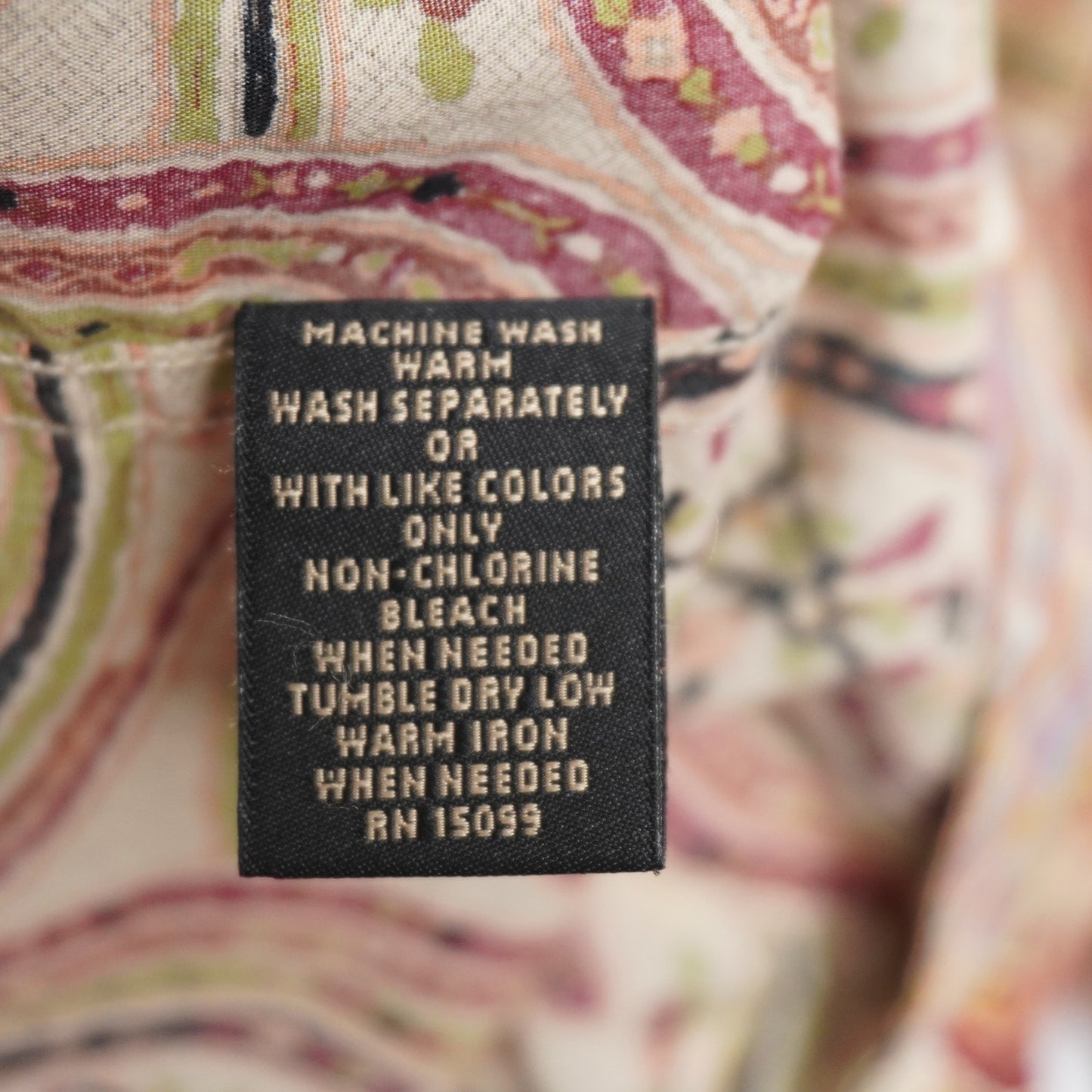 Vintage Structure Red Mediterranean Shirt w/ Madras Detail Size Med 100% Cotton