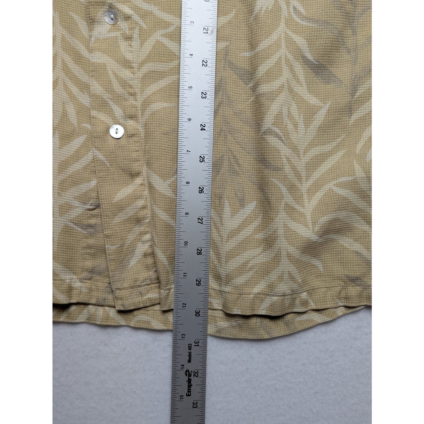 Alfani Tan 100% Silk Shirt Men's L - Abstract Floral Print Size L Camp Collar