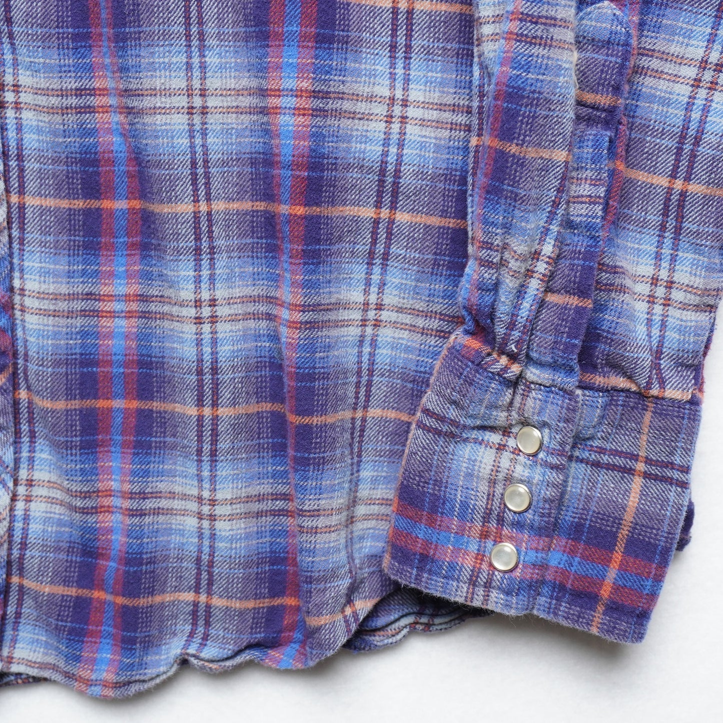 Wrangler Pearl Snap Flannel Shirt Vintage Plaid Size L - Western Grunge