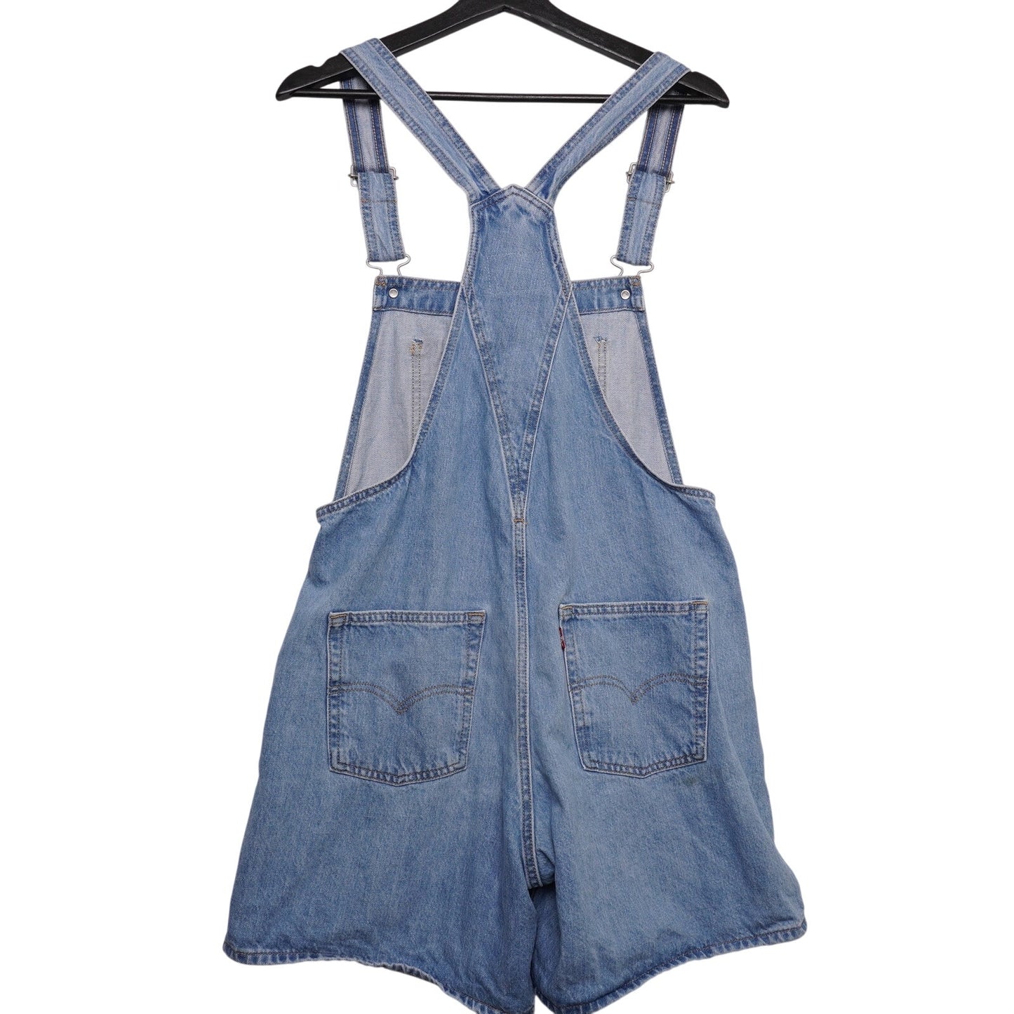 Levi's Denim Short Button Bib Overalls Women's S 16" Waist 34" Length