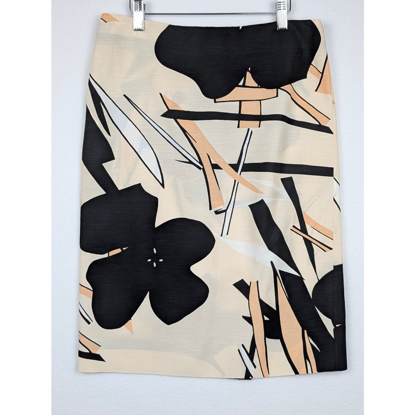 Marni 2pc Set Top & Skirt Beige Black Abstract Floral Print Made in Italy