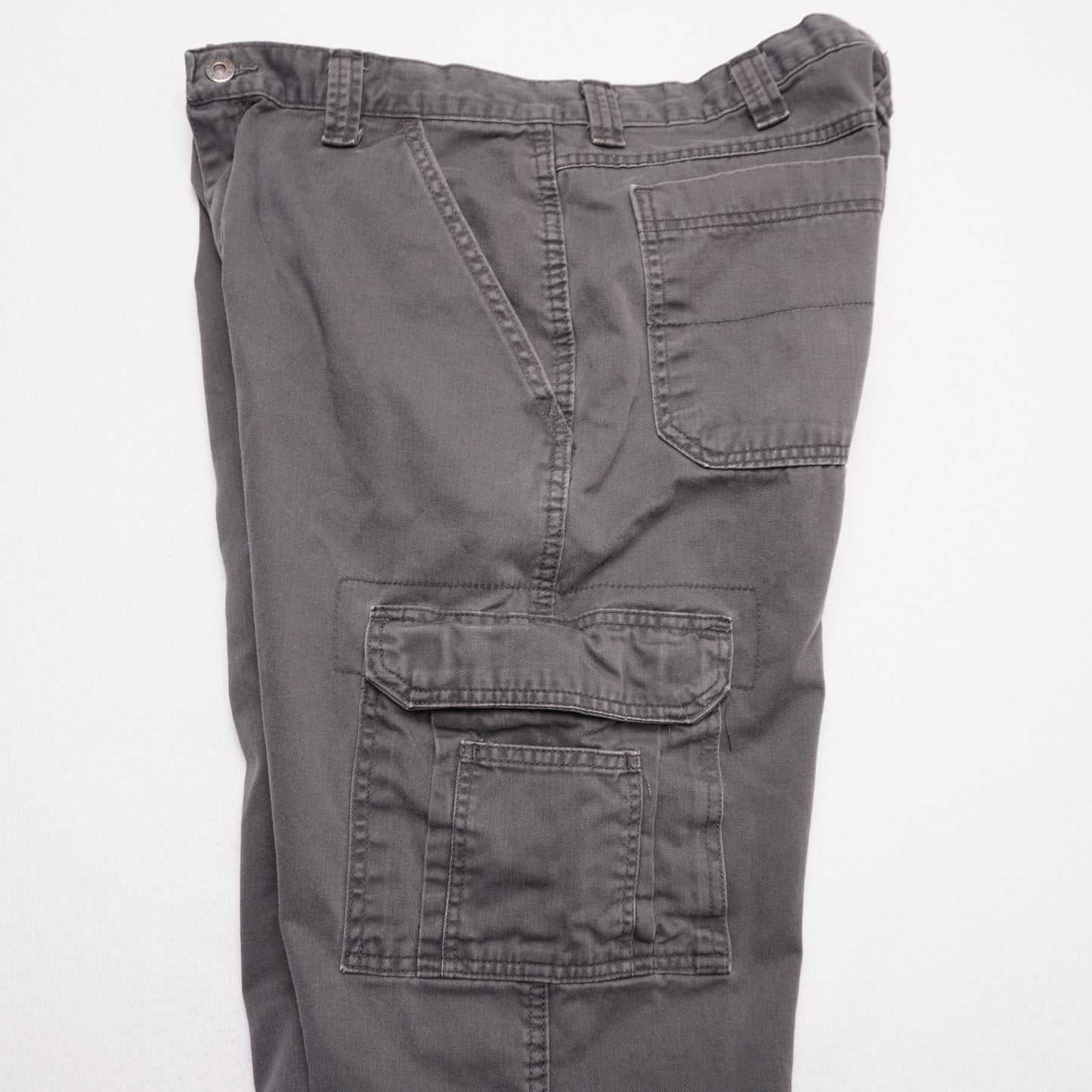 Wrangler Originals Cargo Pants Gray 34x32 Relaxed Fit Cargo Pockets 100% Cotton
