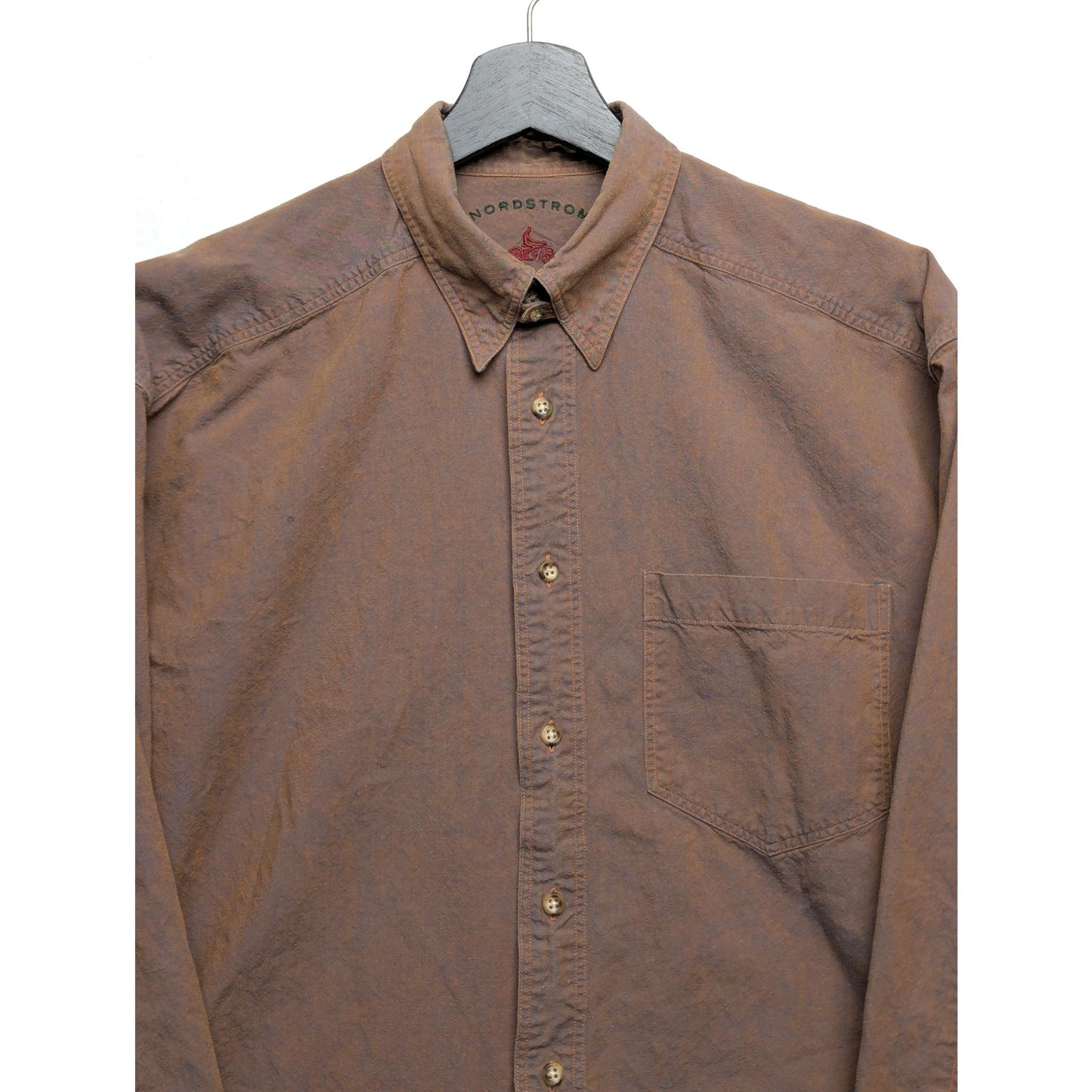 Nordstrom "The Natural Style" Two-Toned Shirt *Brown/Blue* Size 15½ L