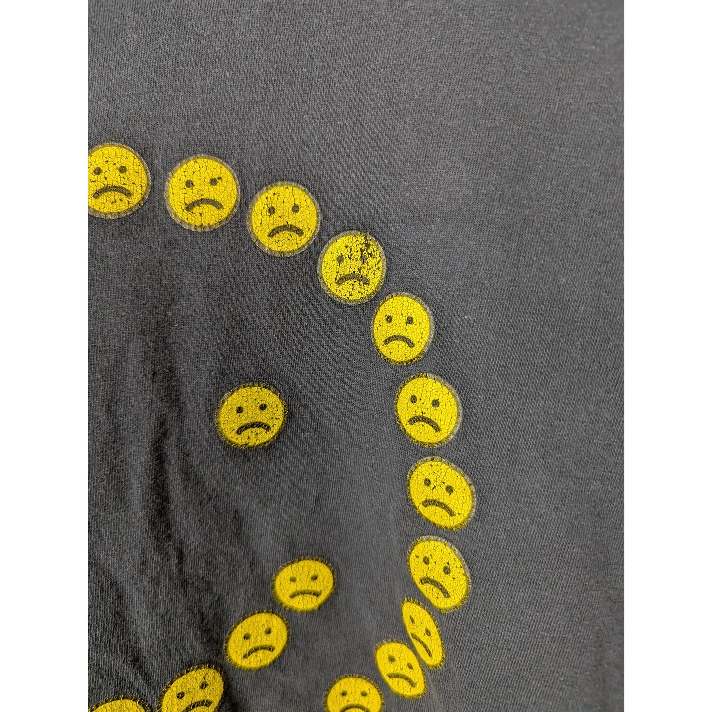 Happycry Smiley Face Made of Frownie Faces T-Shirt Black Size L