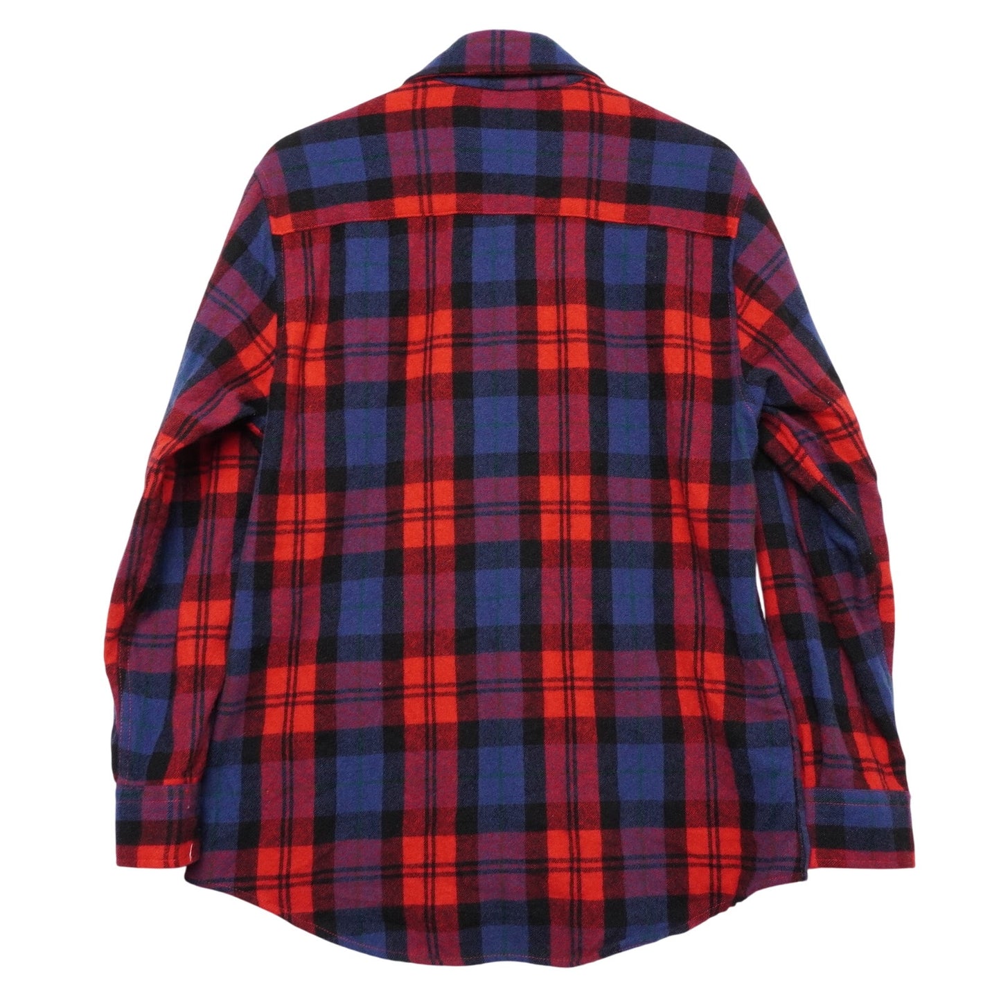 Vintage Fieldmaster Wool Shirt Men’s M Red Blue Plaid Lined Flannel Made in Korea