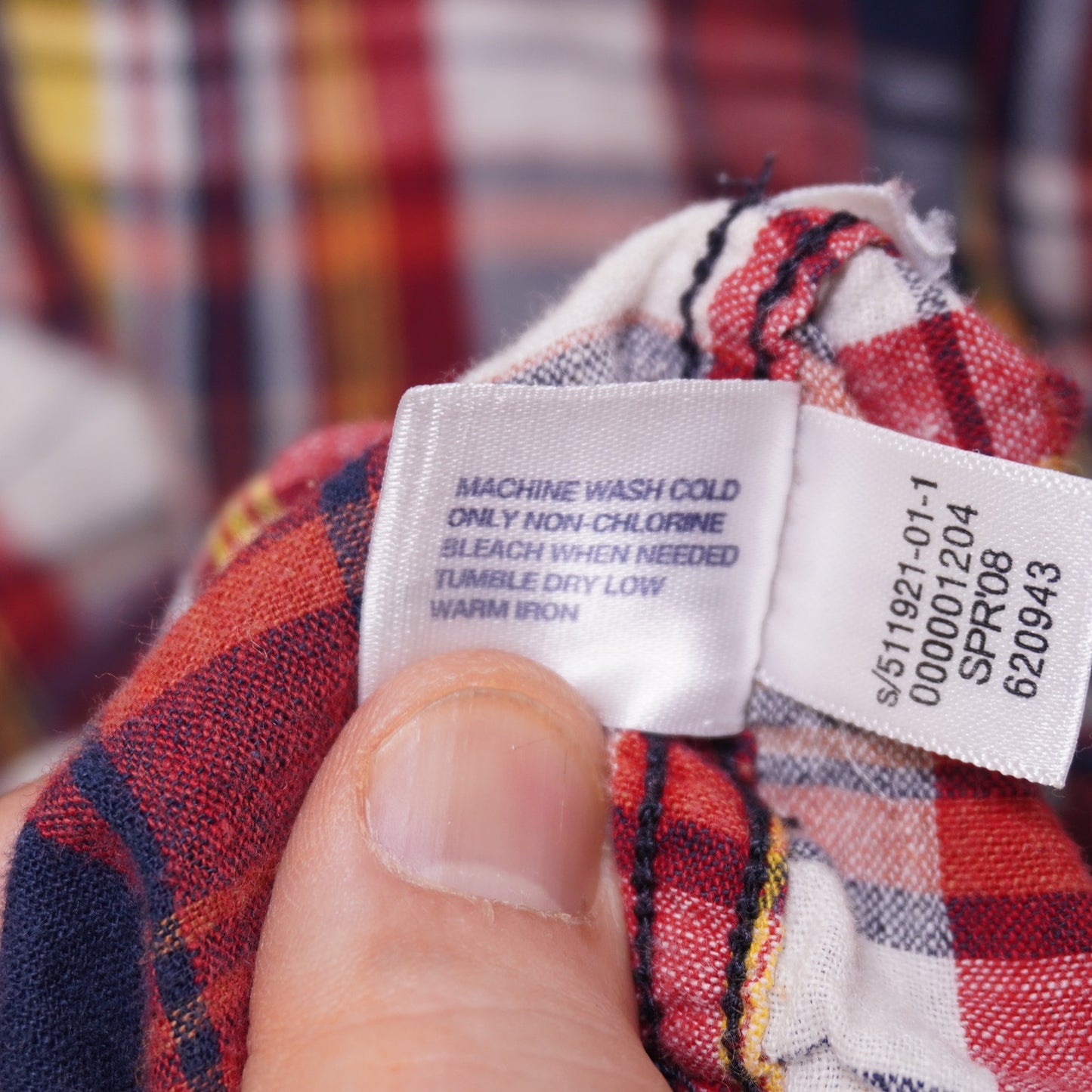Gap Linen Blend Madras Plaid Shirt Size M