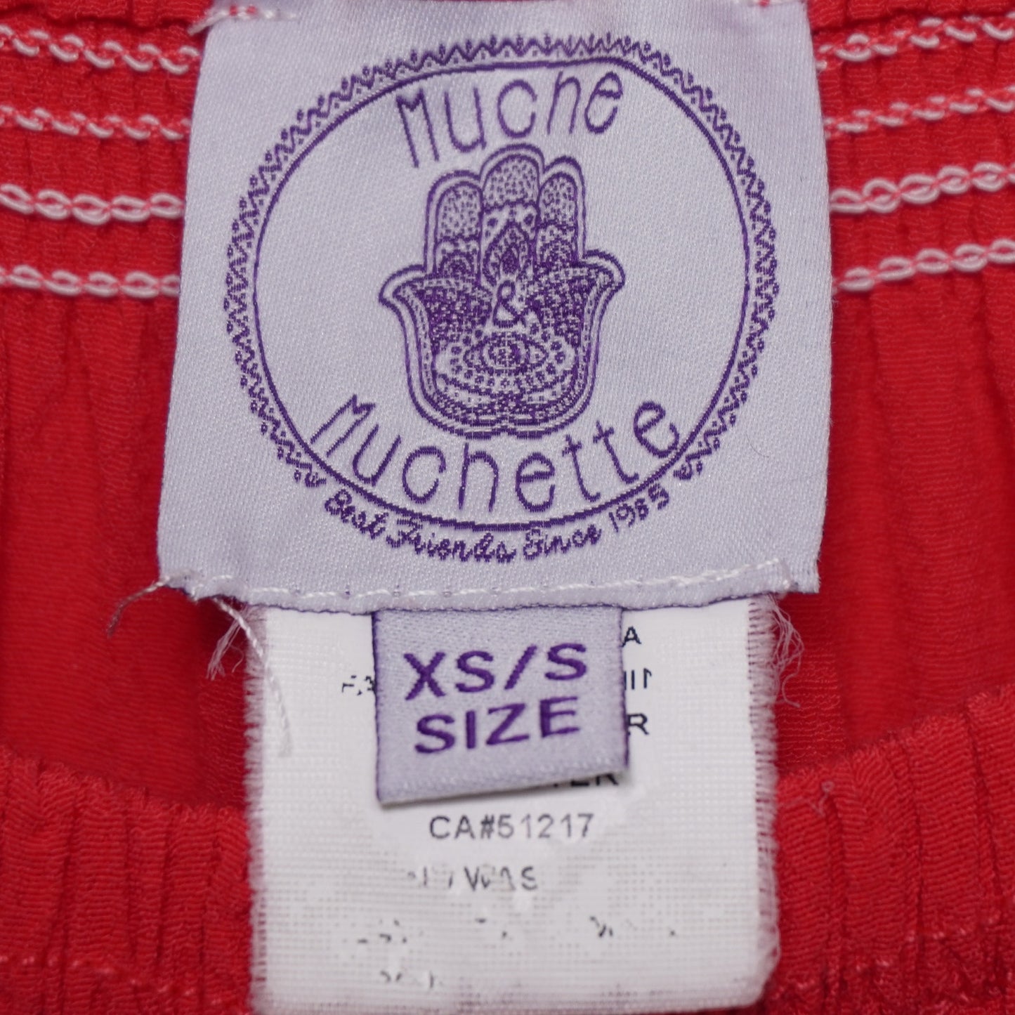 Muche et Muchette Red Trapeze Off Shoulder Dress Size XS/S