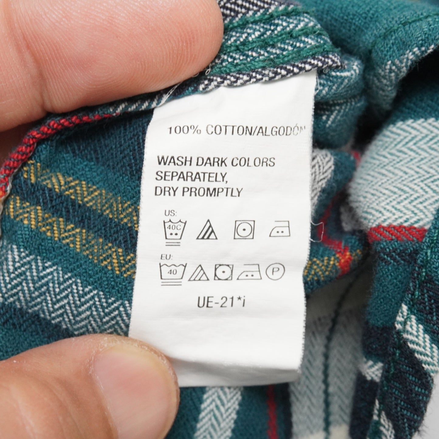 G.H. Bass & Co. Flannel Shirt Men’s L Green Plaid 100% Cotton 24.5x32