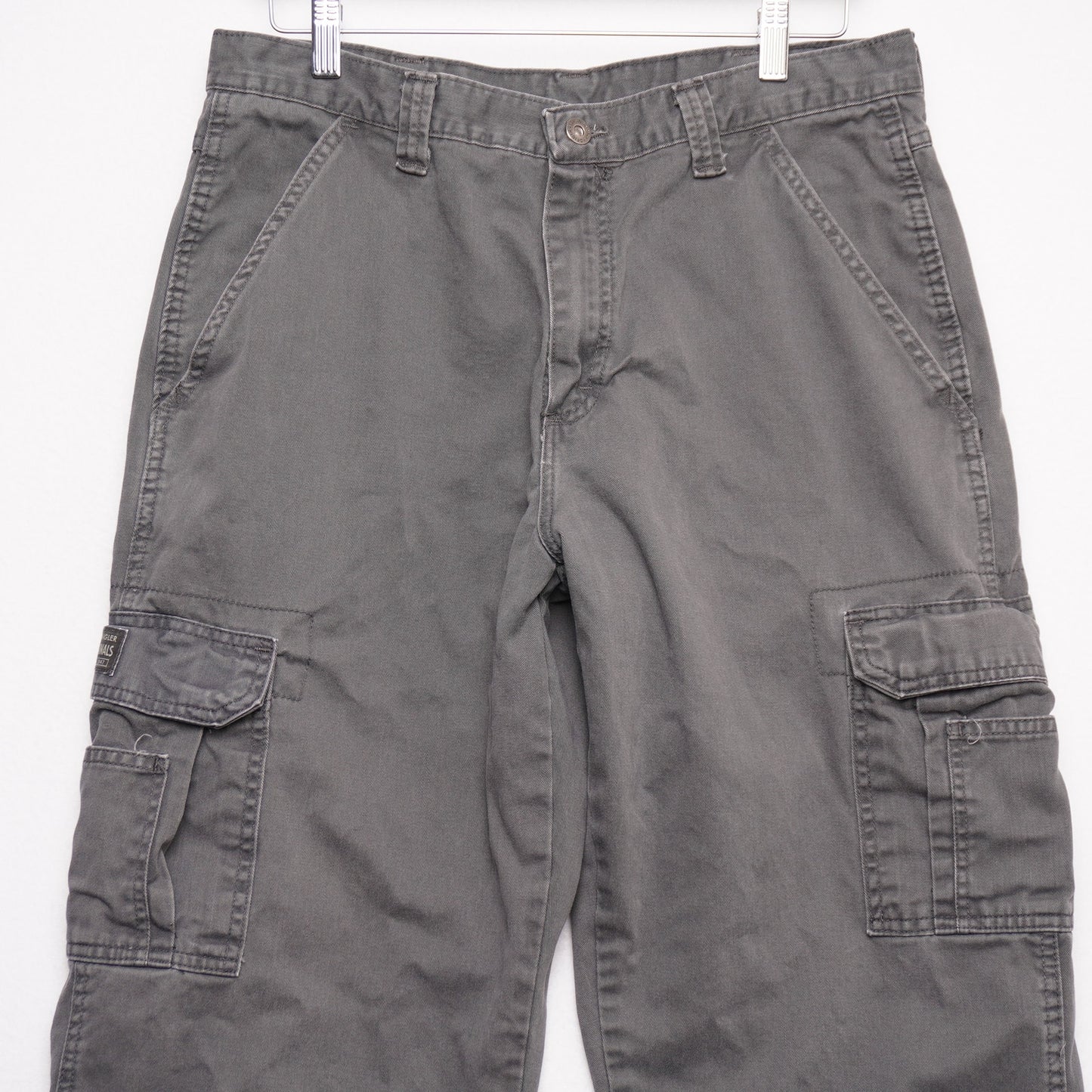 Wrangler Originals Cargo Pants Gray 34x32 Relaxed Fit Cargo Pockets 100% Cotton