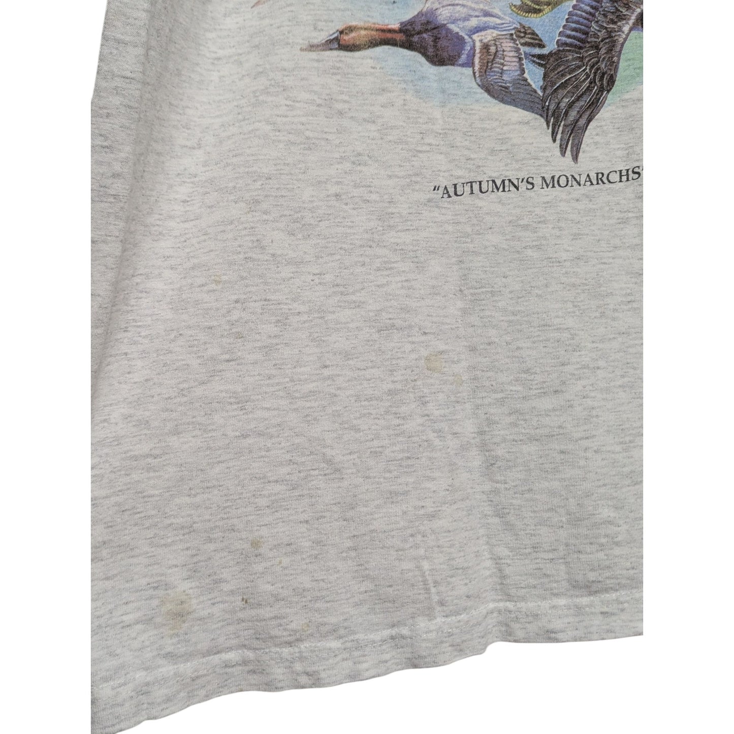 VTG Environmental Art Wear "Autumn's Monarchs" Fall Birds Graphic T-Shirt Size L