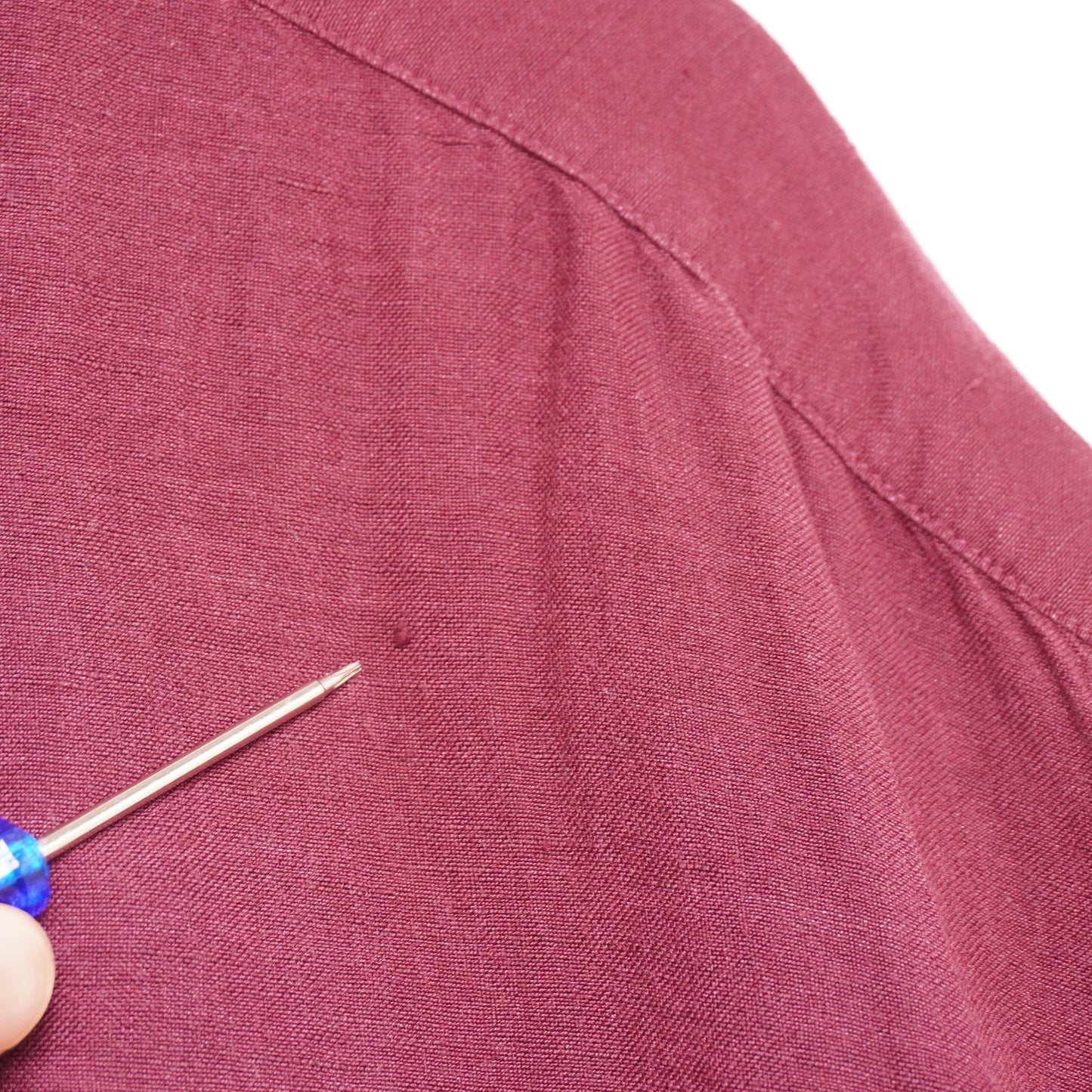 Van Heusen XXL Burgundy Linen Blend Short Sleeve Button Up Shirt Washable Linen