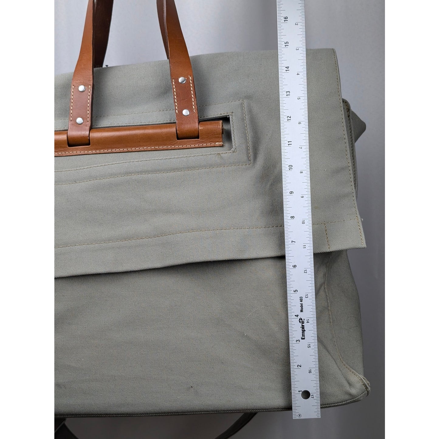 Banana Republic Large Canvas Weekender Bag Beige with Leather Straps