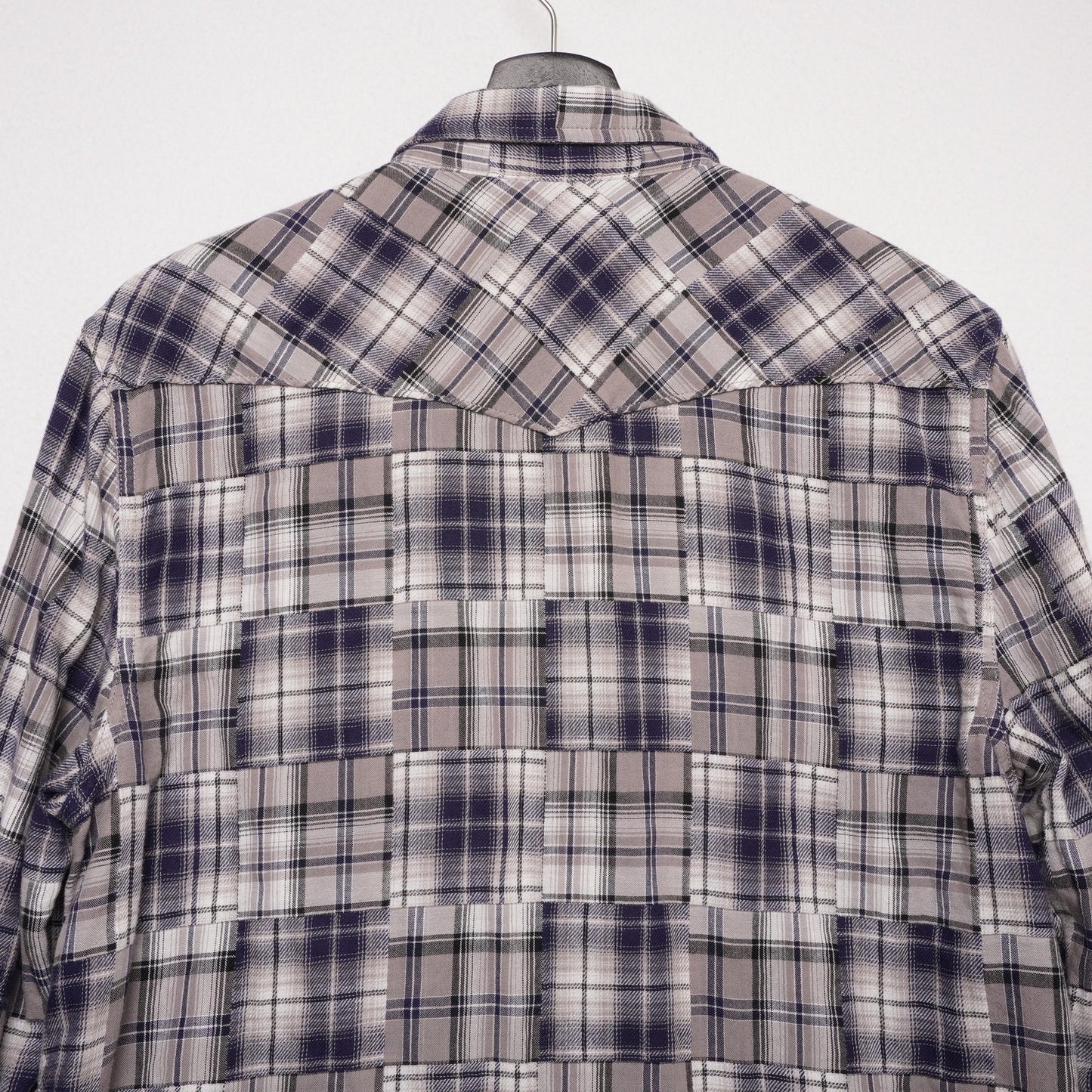 Lucky Brand Western Snap Shirt Men’s Medium Patchwork Plaid 100% Cotton