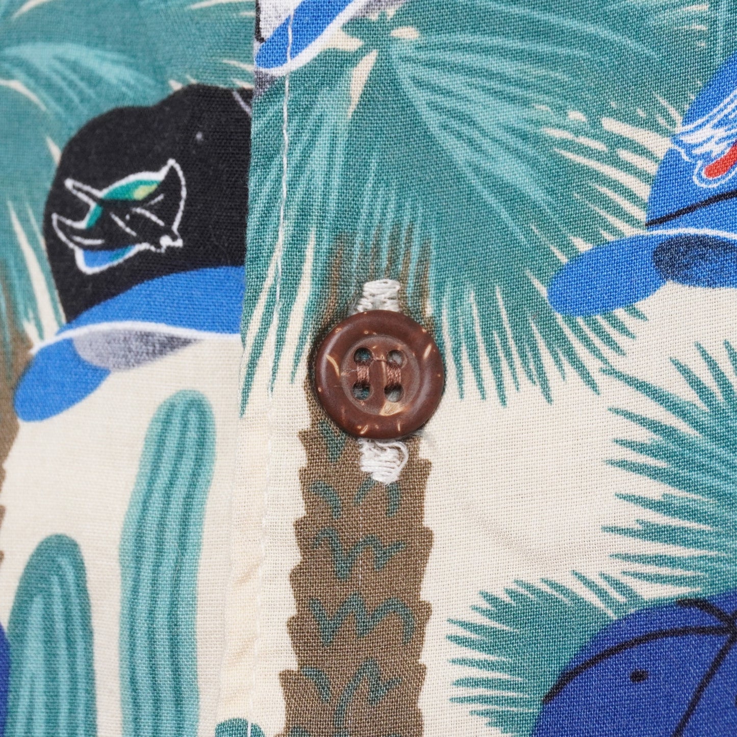 Vintage MLB Reyn Spooner Shirt M Cactus Print Baseball Cap Hawaiian Made in USA