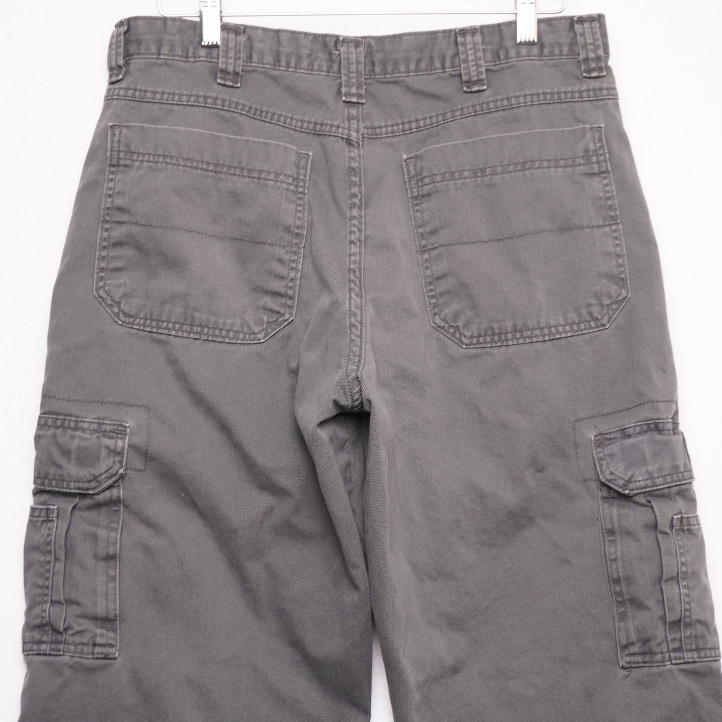 Wrangler Originals Cargo Pants Gray 34x32 Relaxed Fit Cargo Pockets 100% Cotton