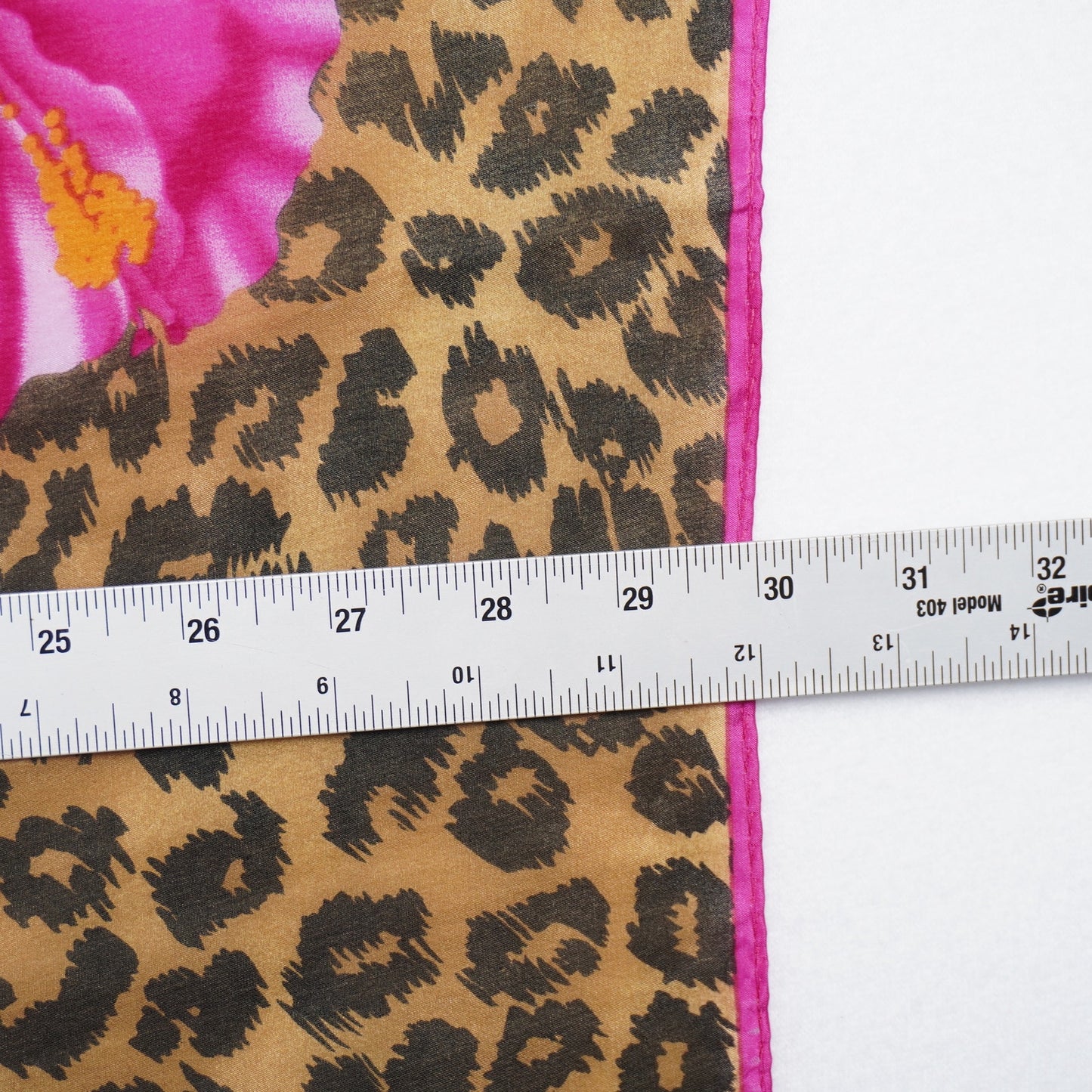 Vintage Oscar de la Renta Hibiscus and Animal Print Silk Scarf