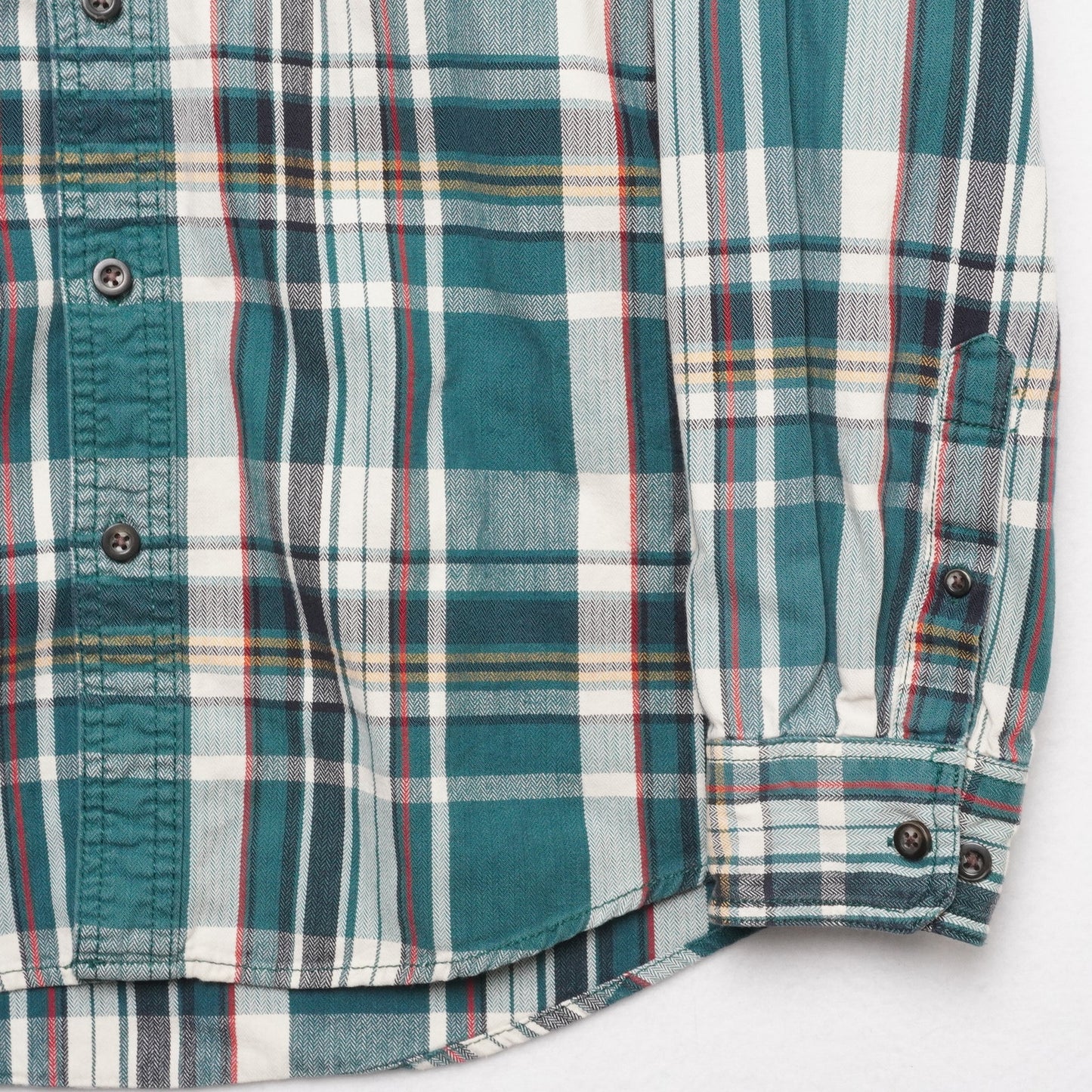 G.H. Bass & Co. Flannel Shirt Men’s L Green Plaid 100% Cotton 24.5x32