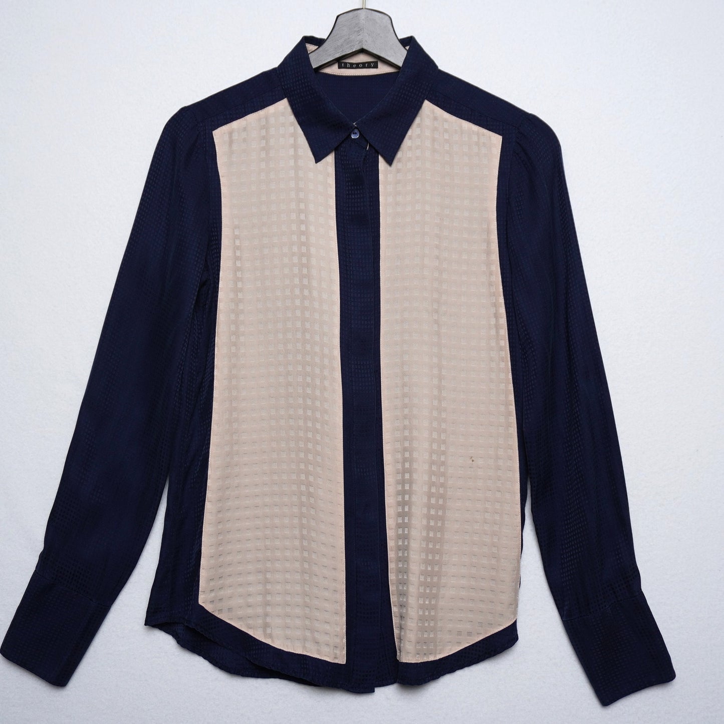 Theory Women's Embossed Checked Blouse