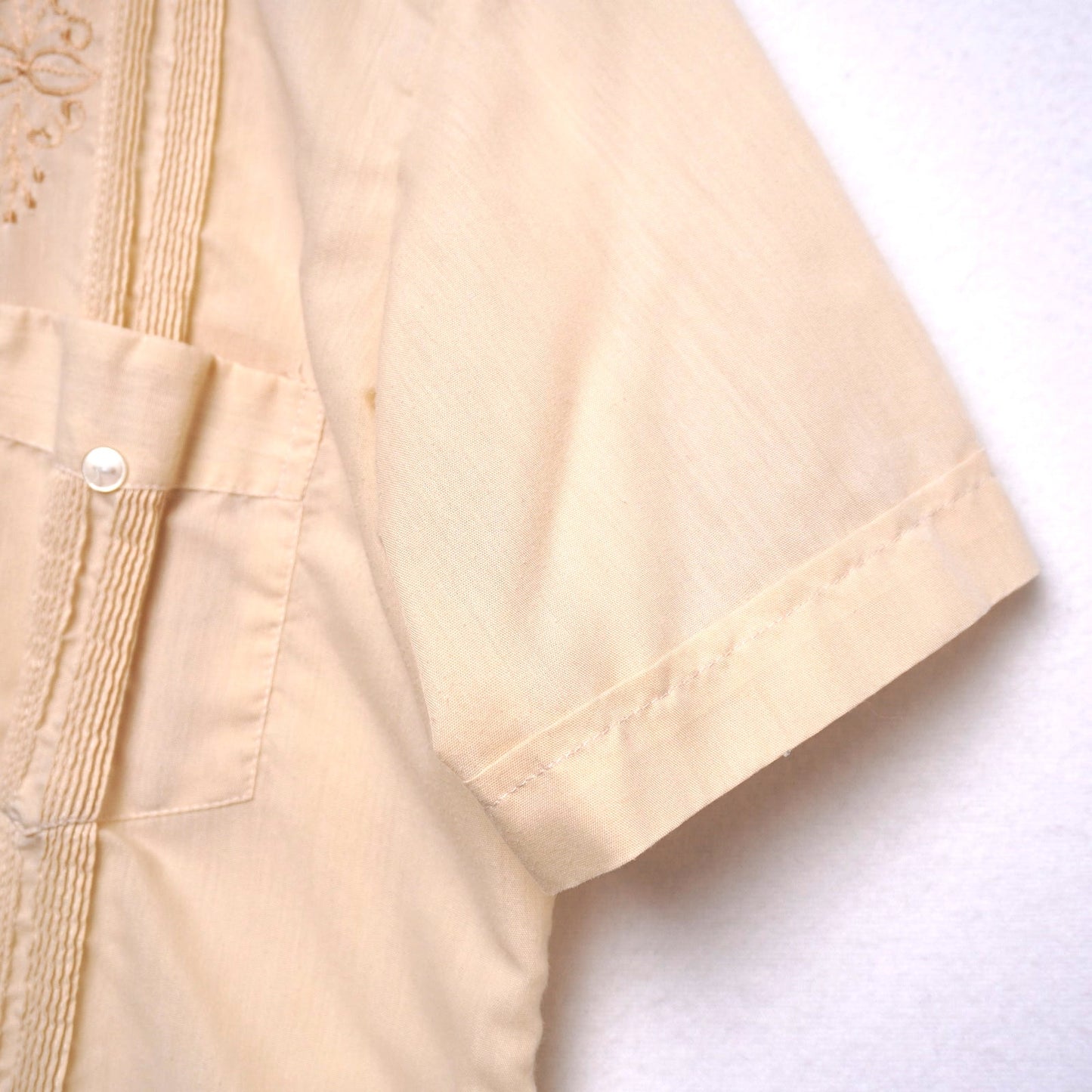 Vintage Farah Embroidered Guayabera Shirt Cuban Style 42