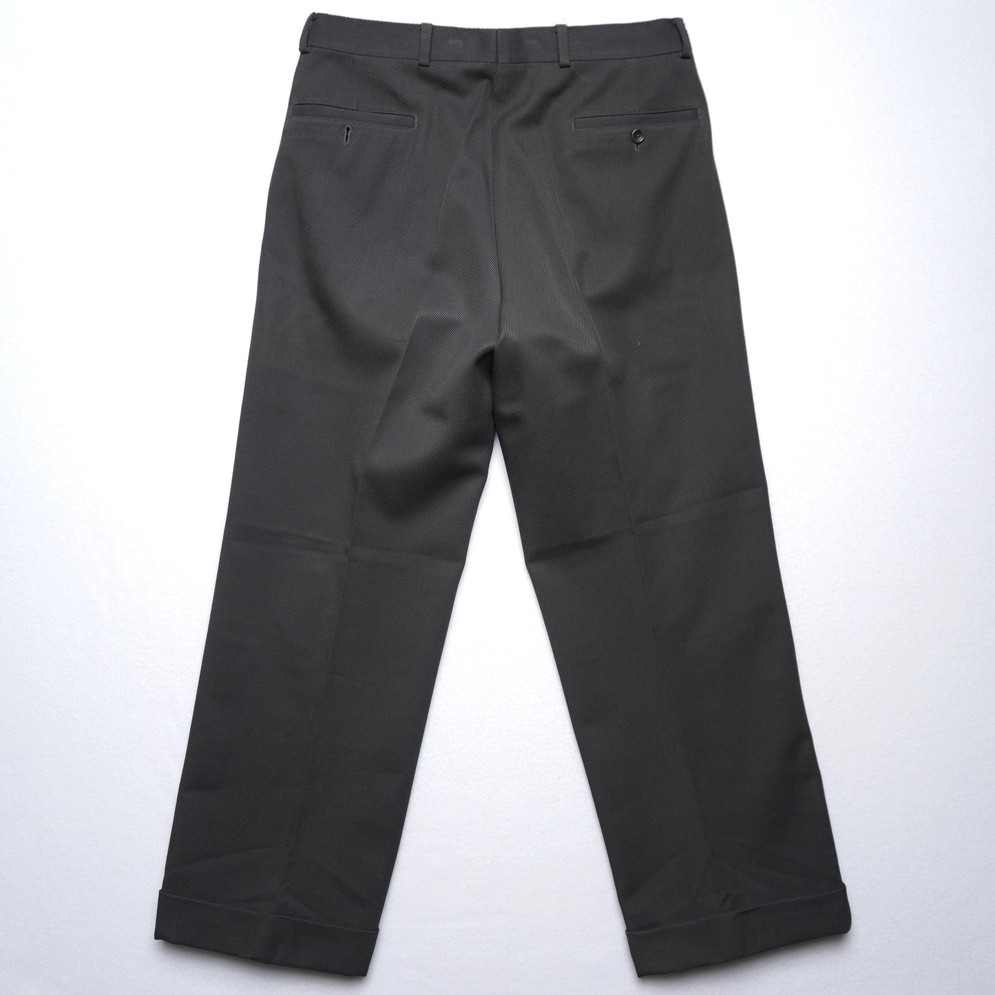 Armani Collezioni Dark Gray Wide Leg Wool Trousers