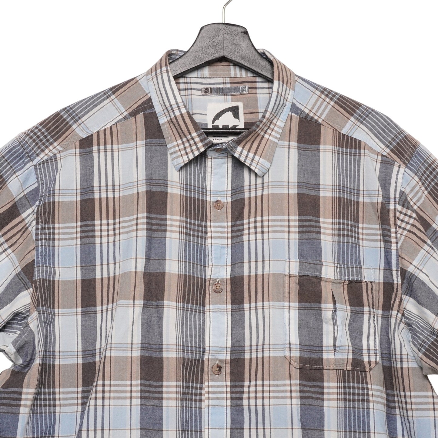 MK Mountain Khakis Plaid Shirt XL Jackson Hole Wyoming Outdoor Short Sleeve