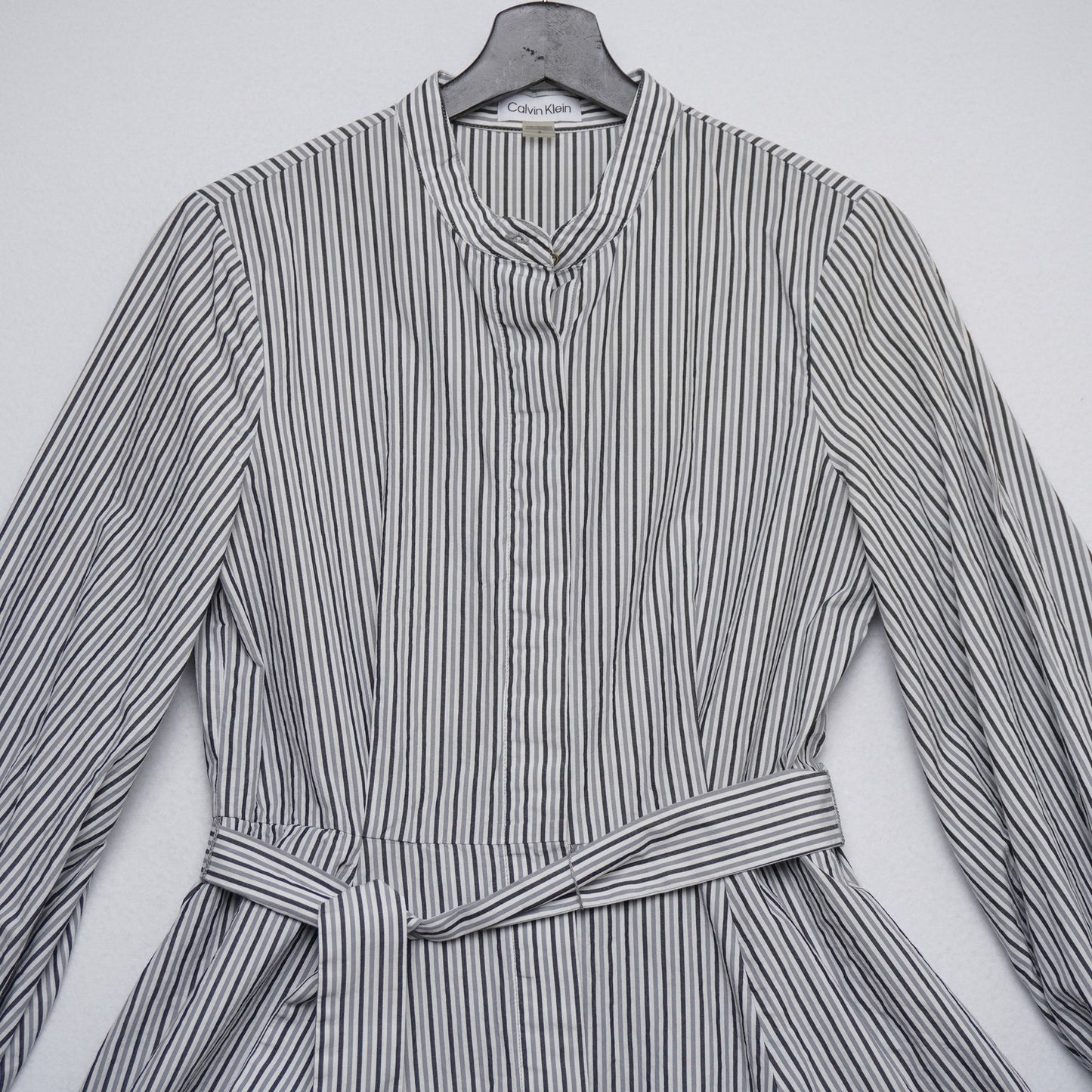 Calvin Klein Striped Shirt Dress Women’s Size 6 | 100% Cotton Belted Fit & Flare