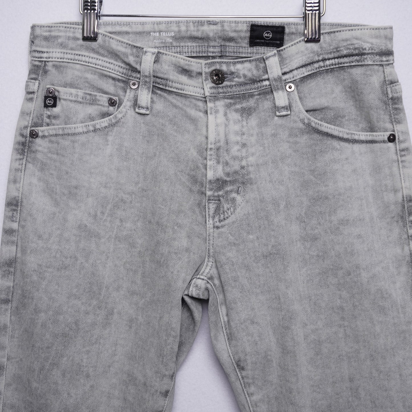 Adriano Goldschmied The Tellis Light Gray Slim Fit Stonewashed Jeans Size 29