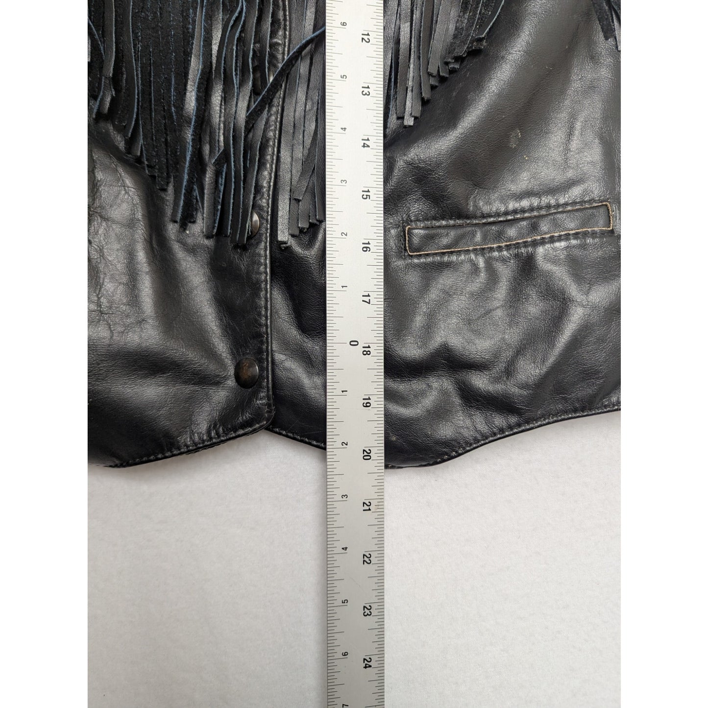 Vintage Falcon by Drospo Leather Fringe Vest | Size 16 | Western Biker Style
