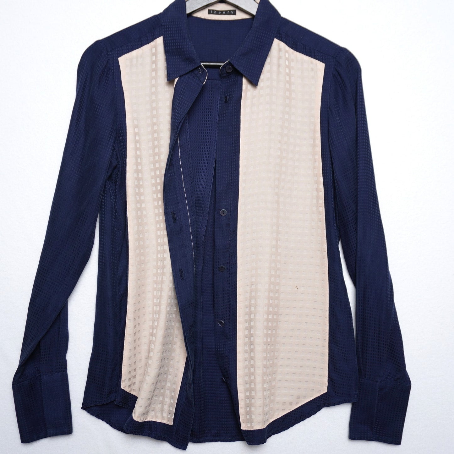 Theory Women's Embossed Checked Blouse