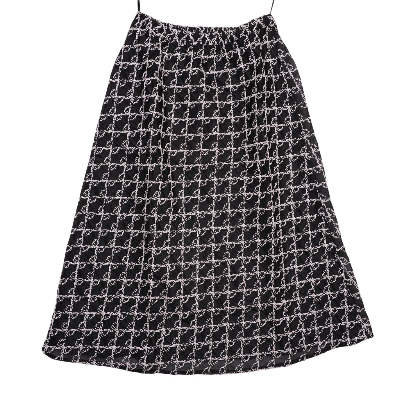 Lisa Says Gah Embroidered Floral Midi Skirt XL/2X Black Elastic Waist Indie
