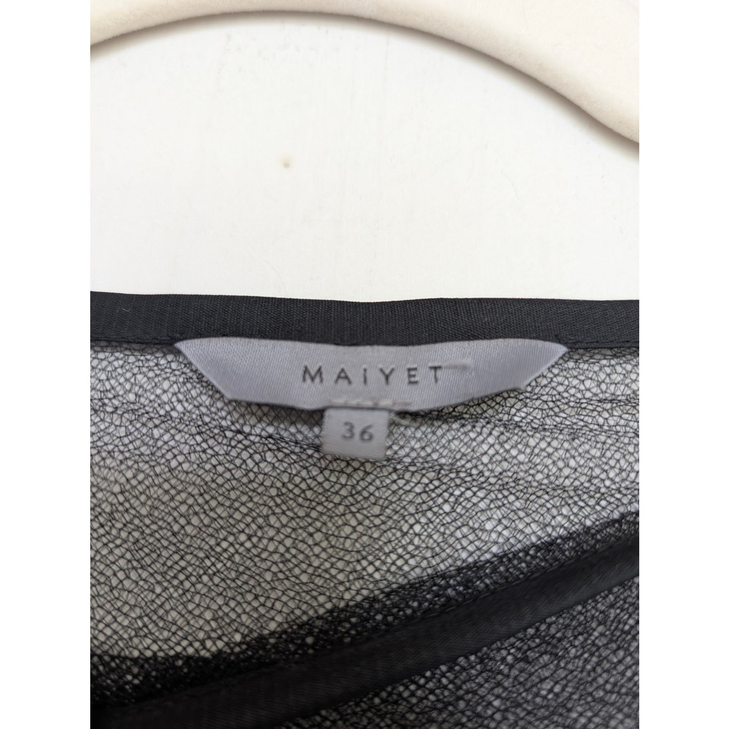Maiyet Black Sheer Beaded Embellished Overlay Evening Dress - Size 36 (US 4)