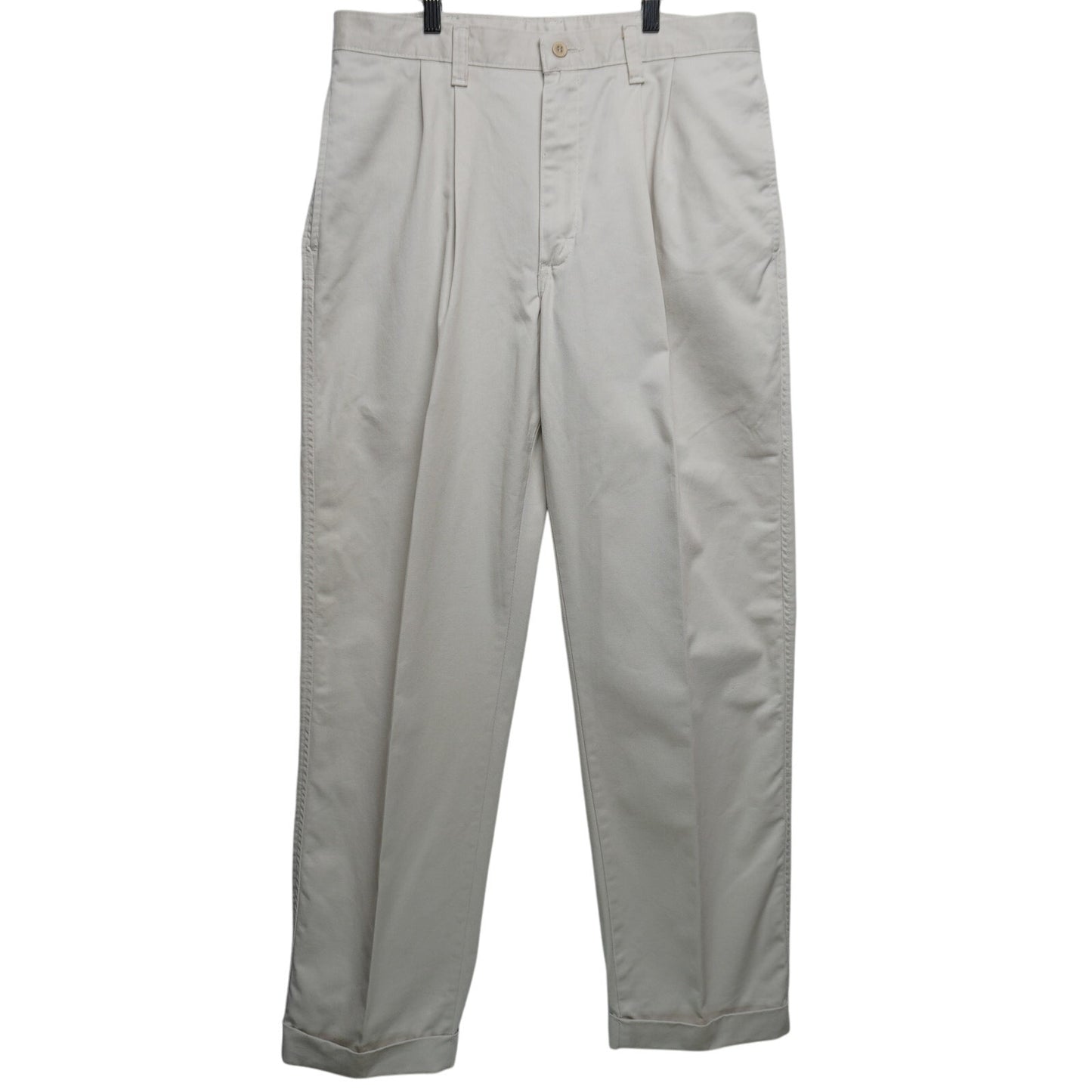 Lee Pleated and Cuffed Stone Color Khakis Size 34x32 100% Cotton