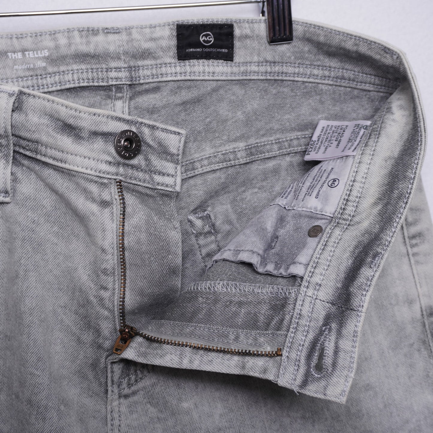 Adriano Goldschmied The Tellis Light Gray Slim Fit Stonewashed Jeans Size 29