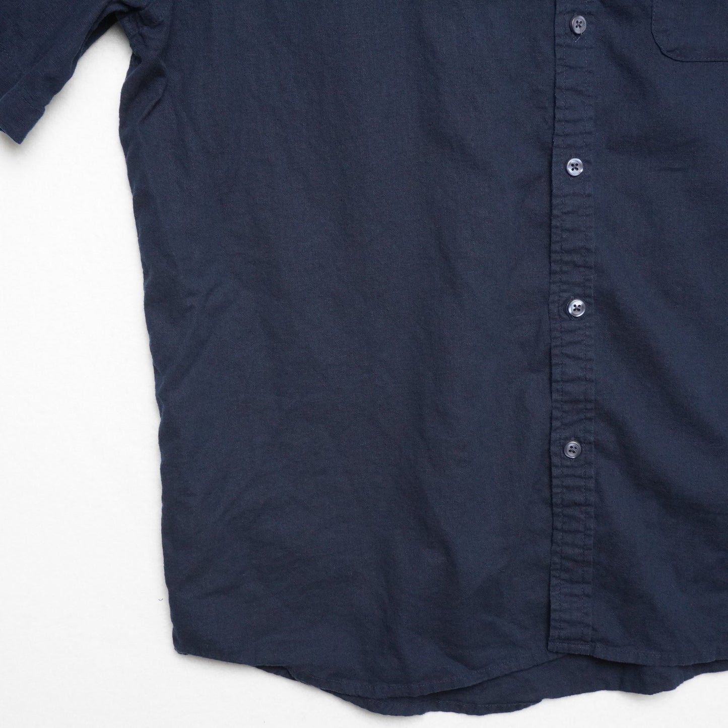 Old Navy Linen Blend Shirt Mens XL Navy Short Sleeve Button Up Casual Summer