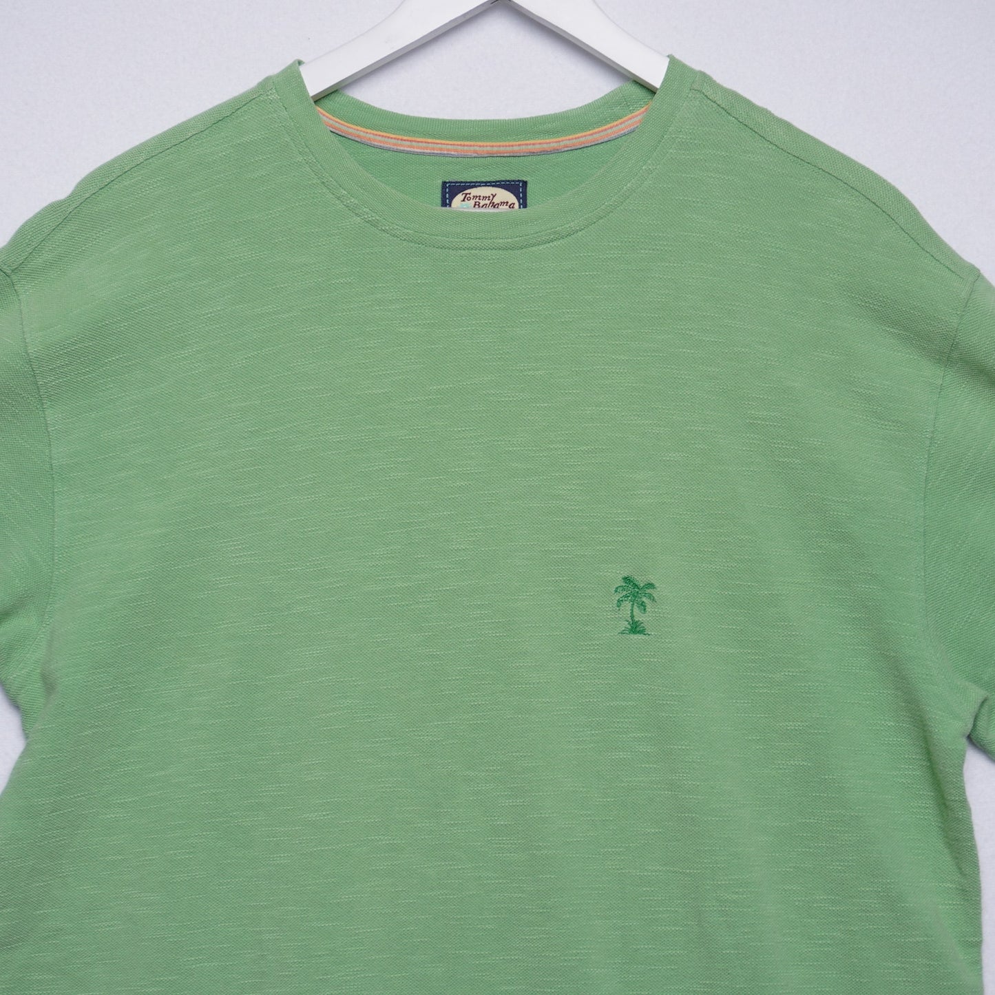 Vintage Tommy Bahama Woven Pullover T-shirt Green Size Small 100% cotton