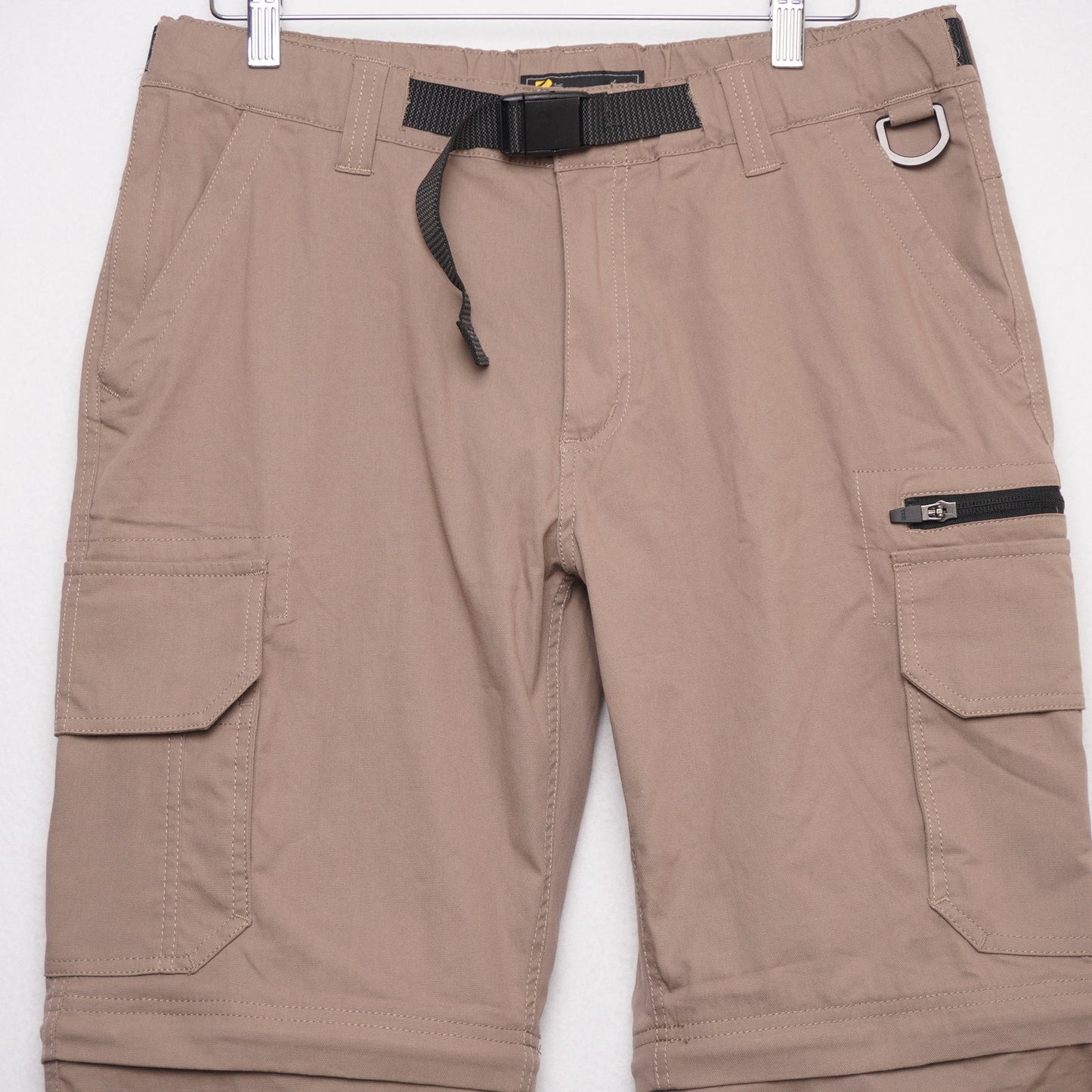 The BC Clothing Co Tan Convertible Cargo Hiking Pants Belted Size M/32