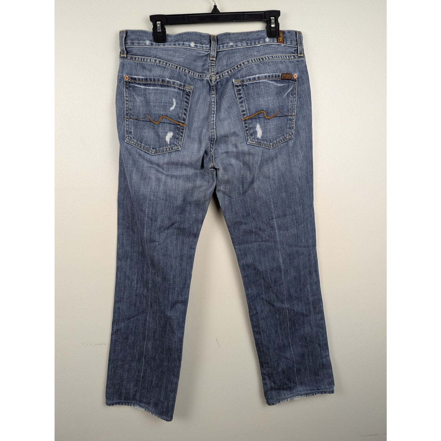 7 for all Mankind Standard Blue Jeans Distressed 36x32 100% Cotton